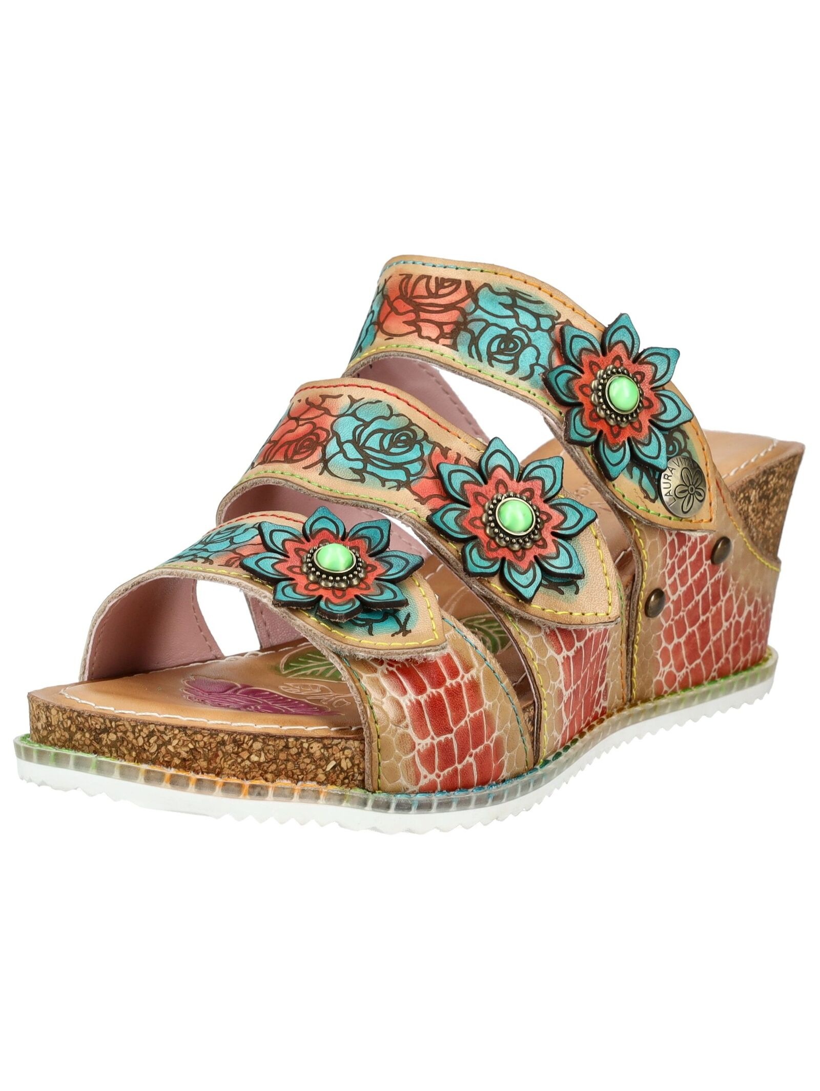 LAURA VITA Damen Pantolette "LAURA VITA Pantoletten Leder", Gr. 38beige, Leder, Schuhe