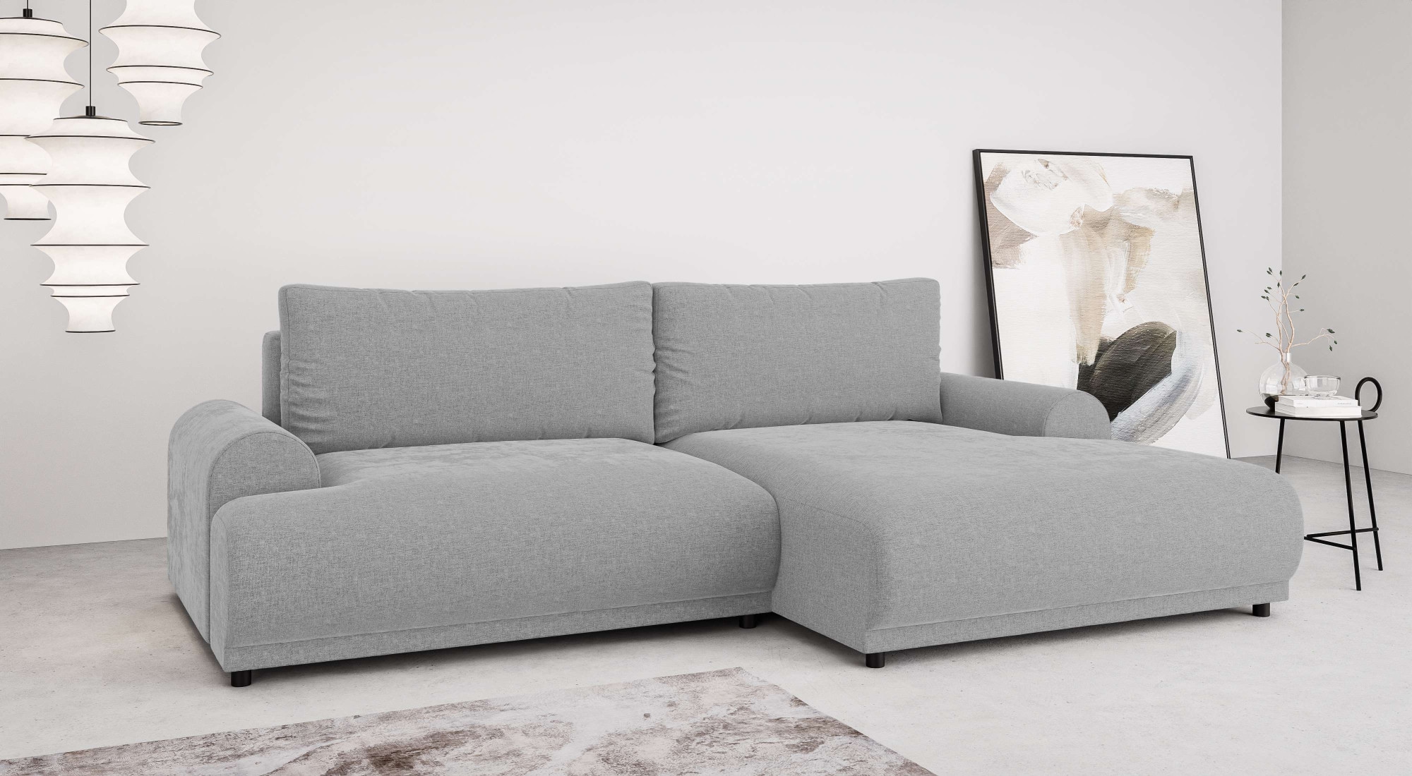 Home affaire Ecksofa "Marsby, mit Bettfunktion und Bettkasten, Maße: B/H/T günstig online kaufen