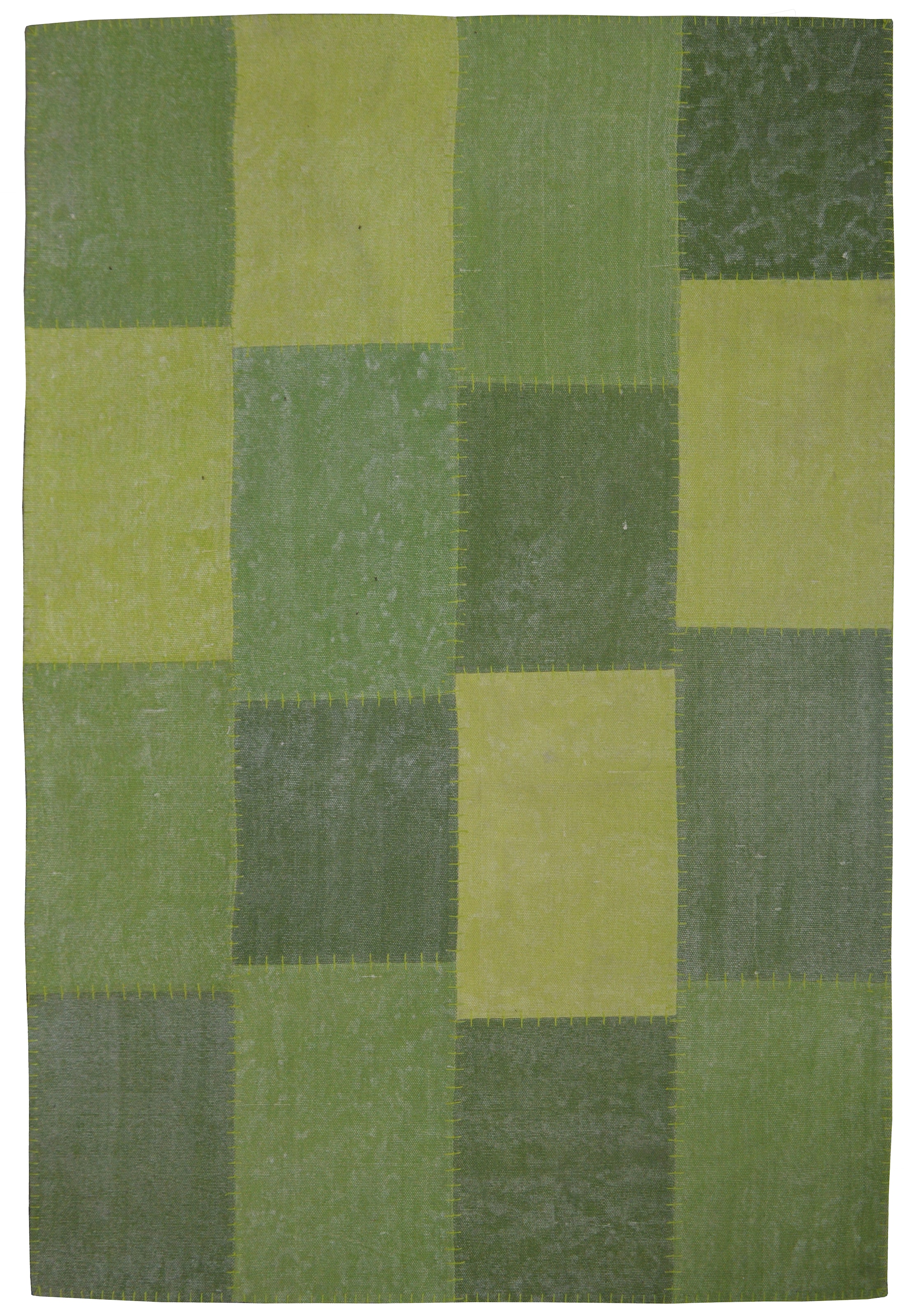 Teppich KAYOOM "Lyrical 110", grün (multi, grün), B:160cm H:13mm L:230cm, Baumwolle, Teppiche, Teppich, Handgefertigt, hochwertig verarbeitetes Unikat im Antik-Design