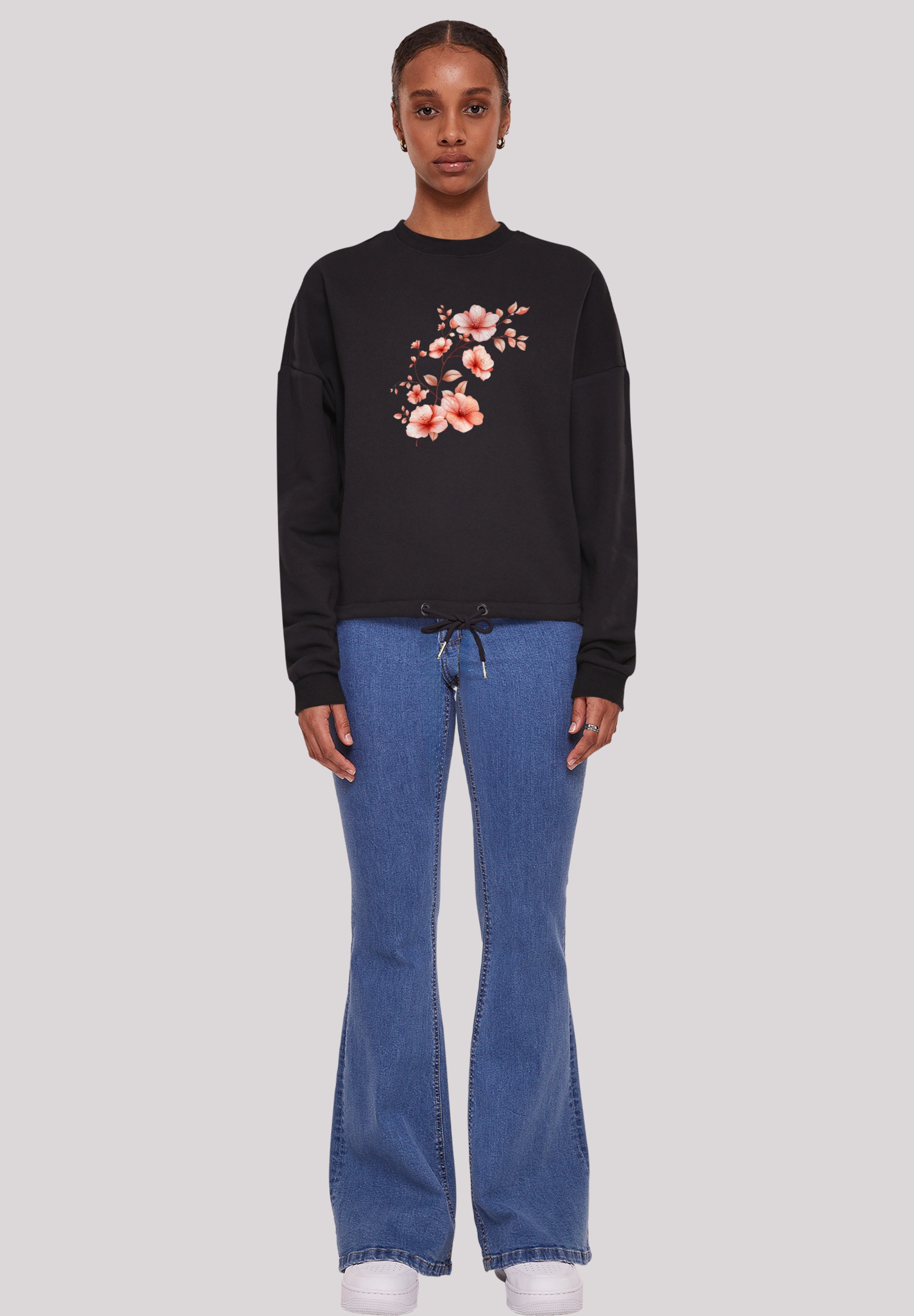 F4NT4STIC Sweatshirt »Rosa Blumenzweig 3D«, Premium Qualität