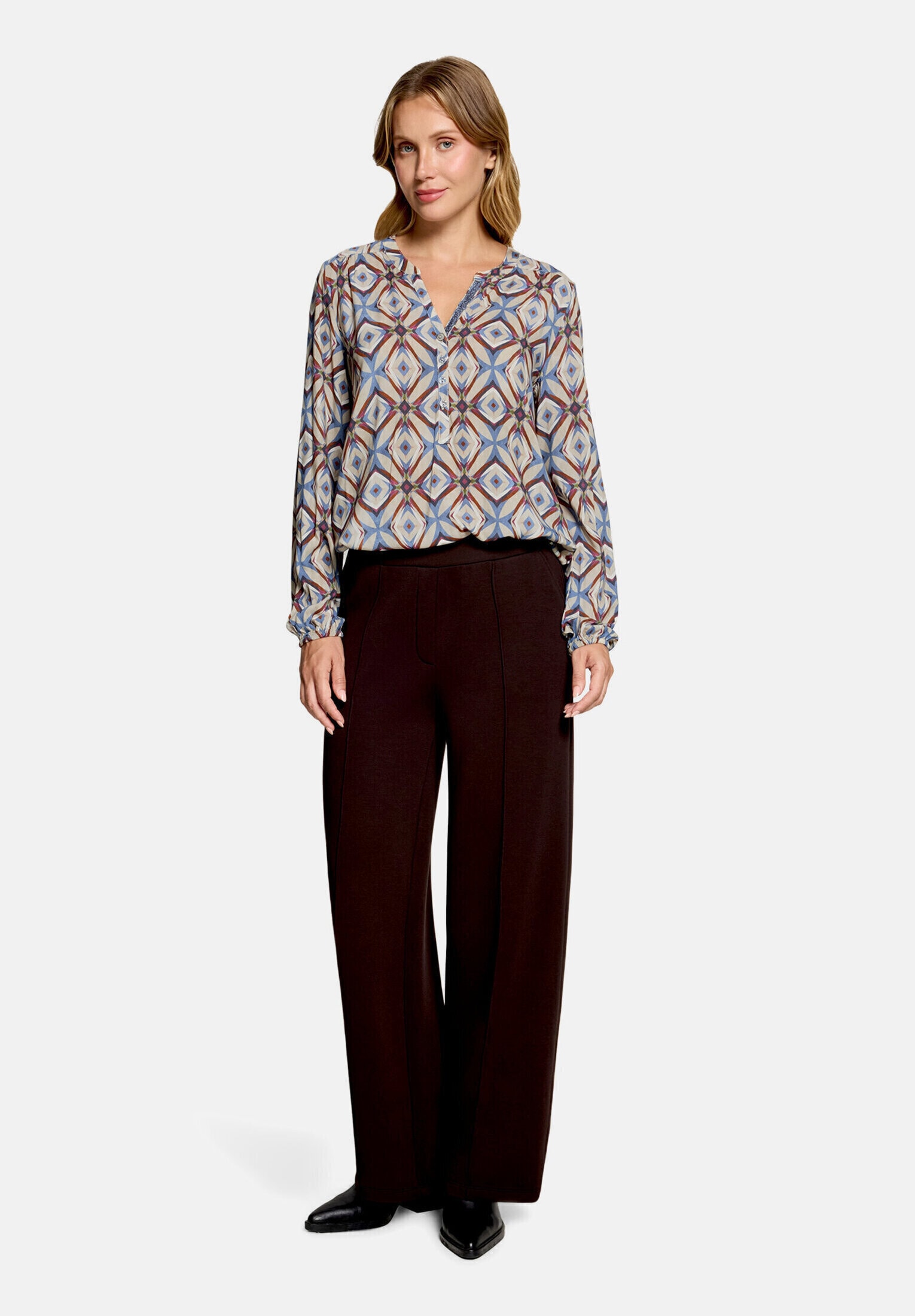 Cartoon Schlupfbluse "Damen mit Muster"