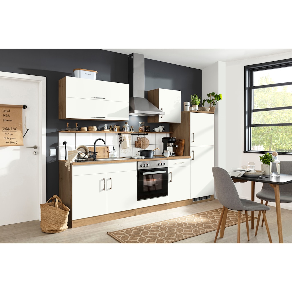 Wohnen Küchenmöbel HELD MÖBEL Küchenzeile »Colmar«, ohne E-Geräte, Breite 270 cm weiß/wotaneiche