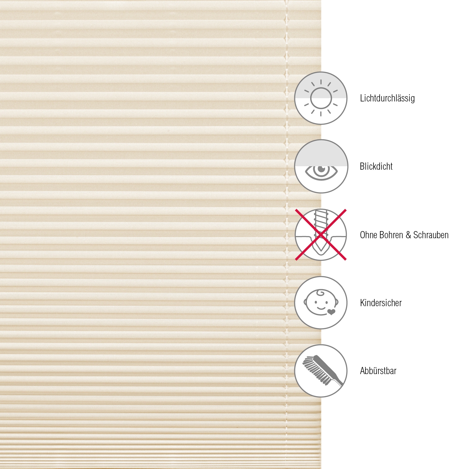 my home Plissee »EASYFIX PIA«, ohne Bohren, verspannt, mit patentiertem Trägersystem