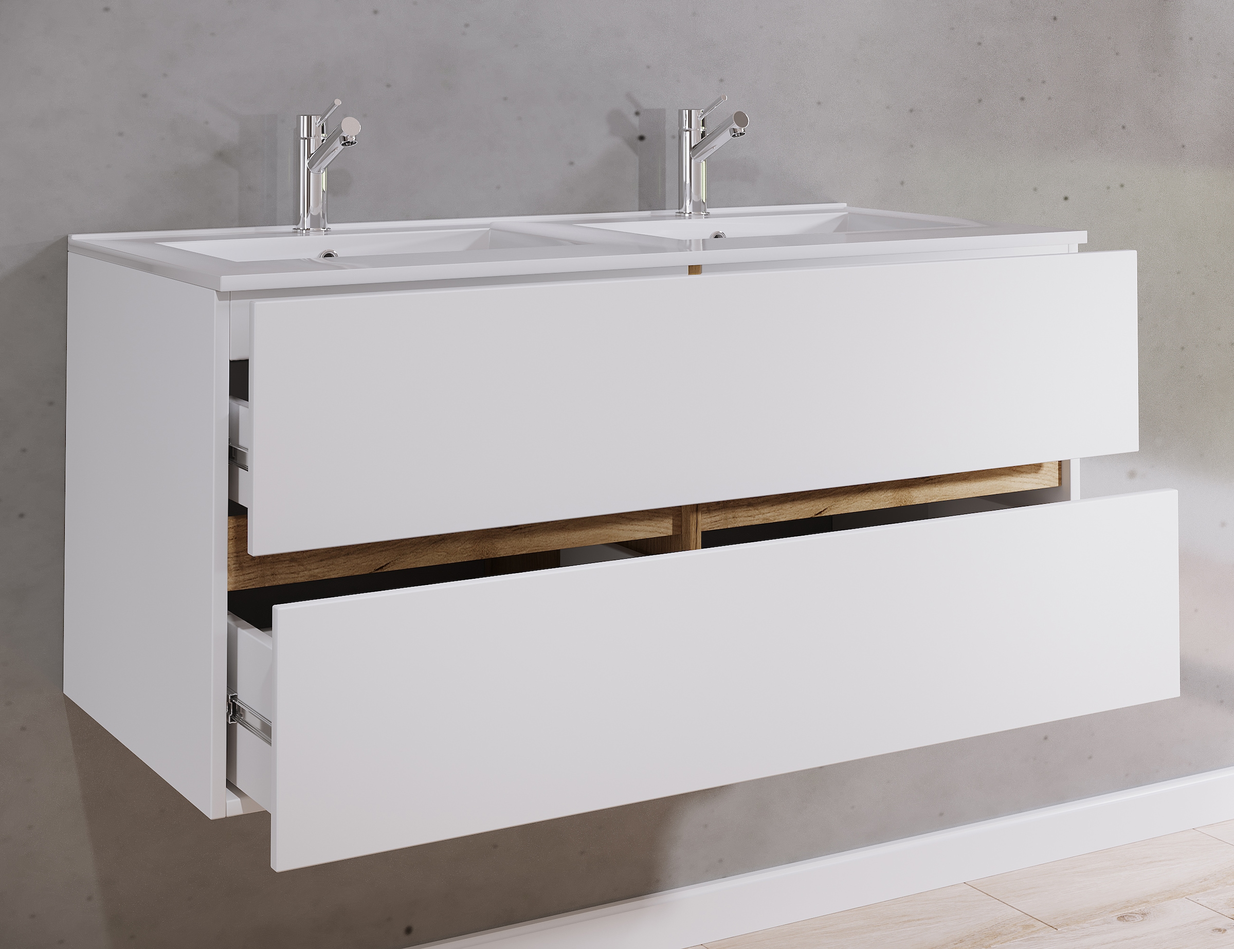 VCM Waschtisch »2 tlg. Badmöbel-Set mit Waschbecken Cosila-I 112cm« 2 Stk. tlg.