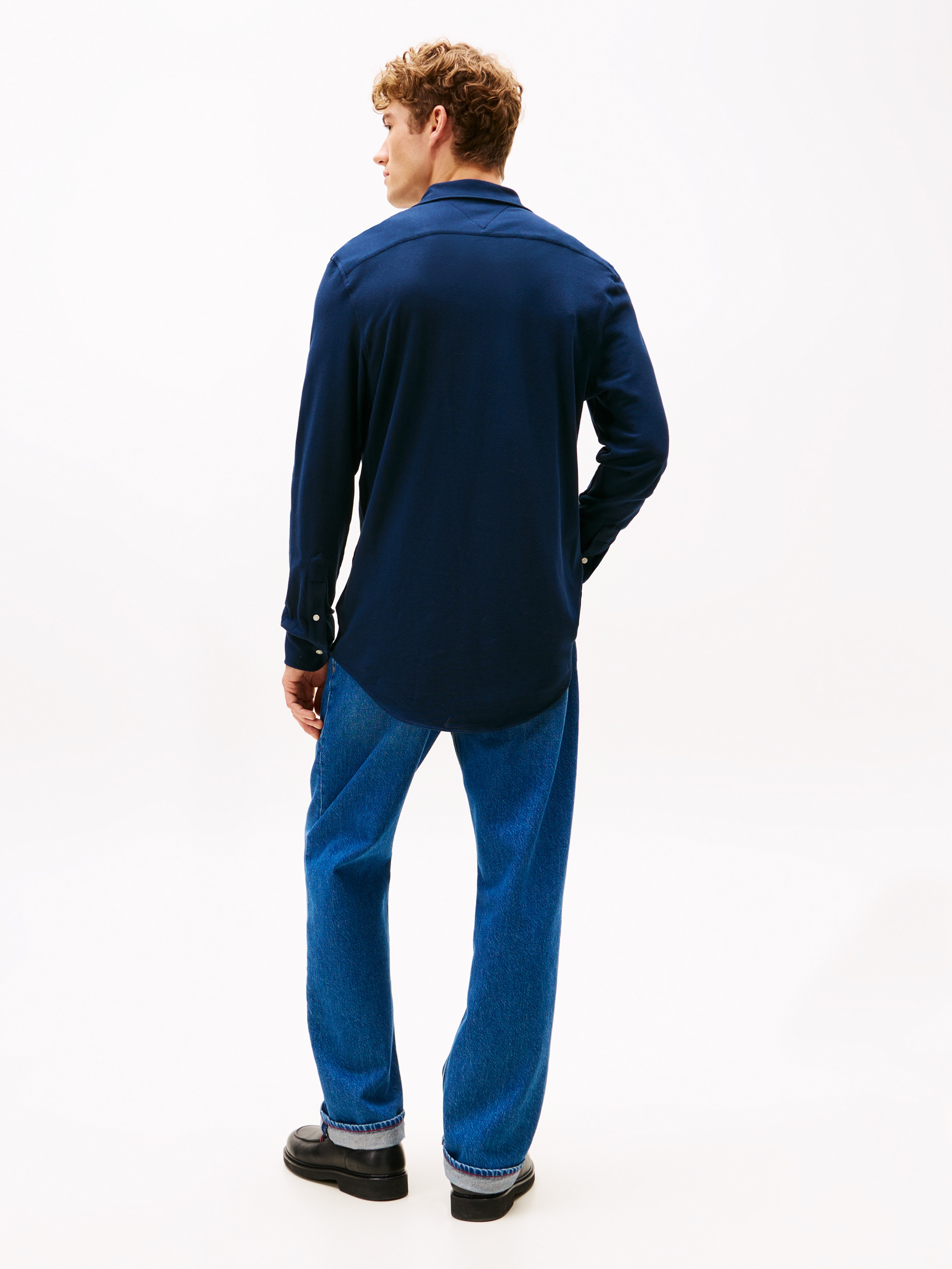 Tommy Hilfiger Langarmhemd »KNIT PIQUE FEATHERWEIGHT«