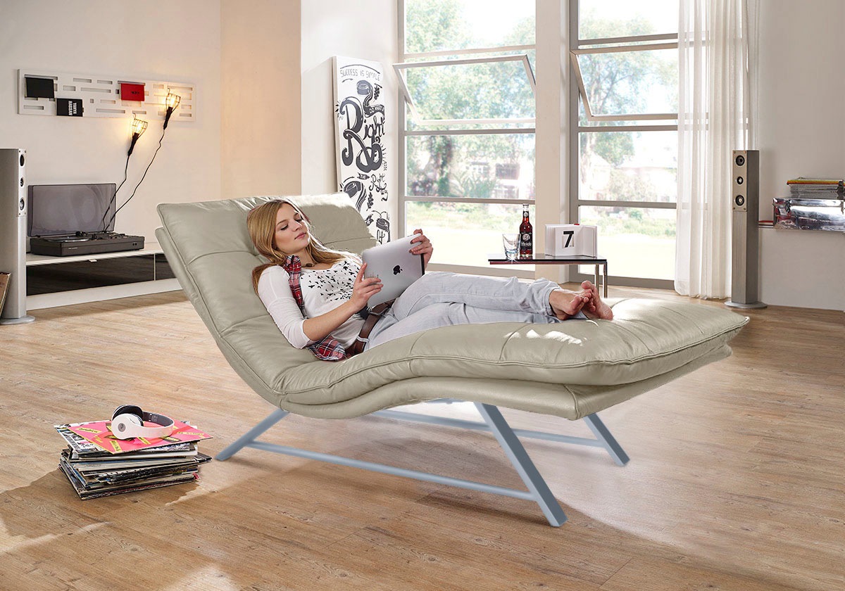 W.SCHILLIG Relaxliege »daily dreams«, in Waffelkissen-Optik, wahlweise mit Motor, Kufengestell, in 2 Breiten
