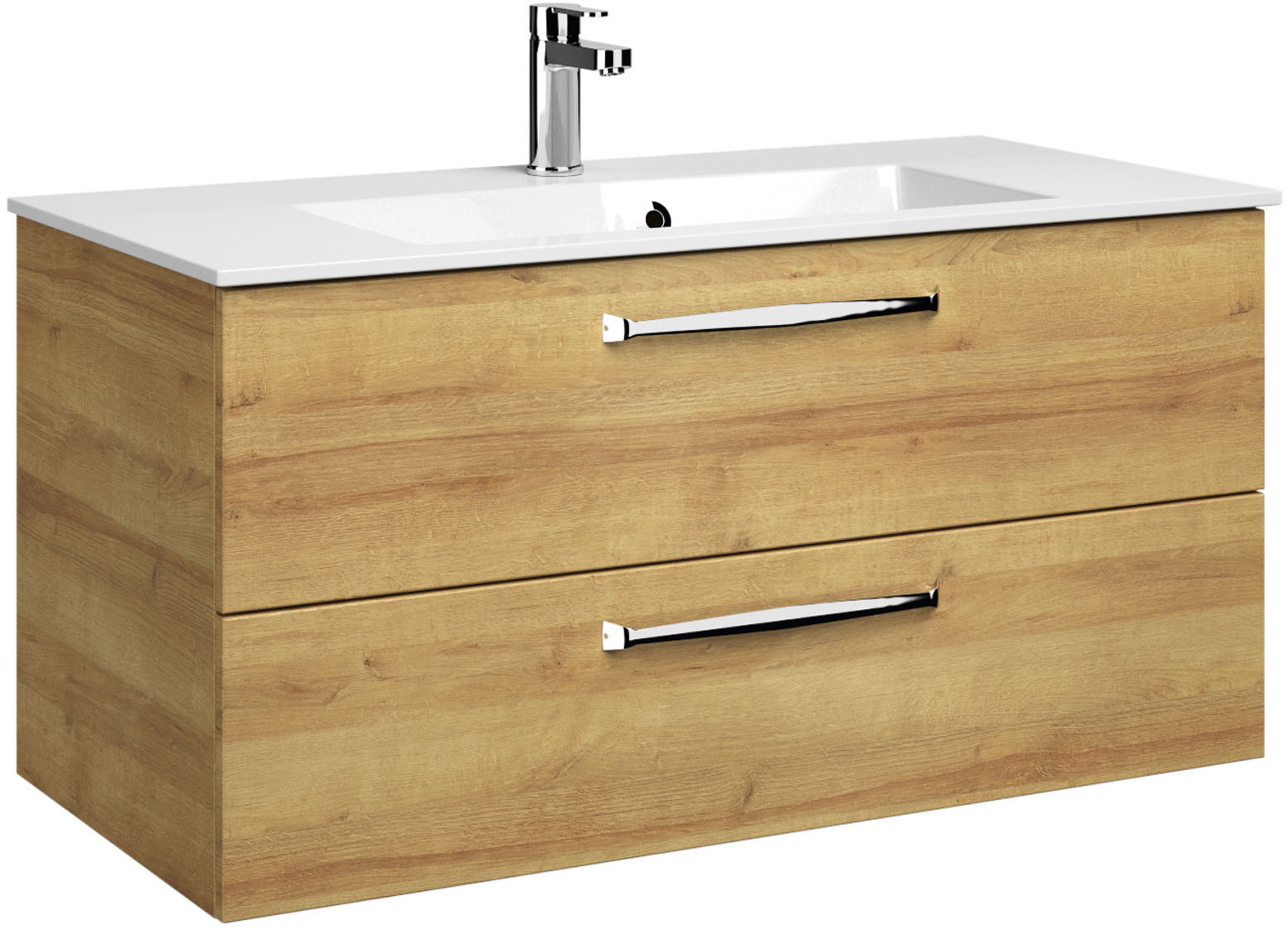 Thumbnail - Saphir Badmöbel-Set "Trentino 2-teilig Mineralmarmor-Waschtisch mit LED-Spiegelschrank", (3 St.), Badmöbel-Set 107cm bre...
