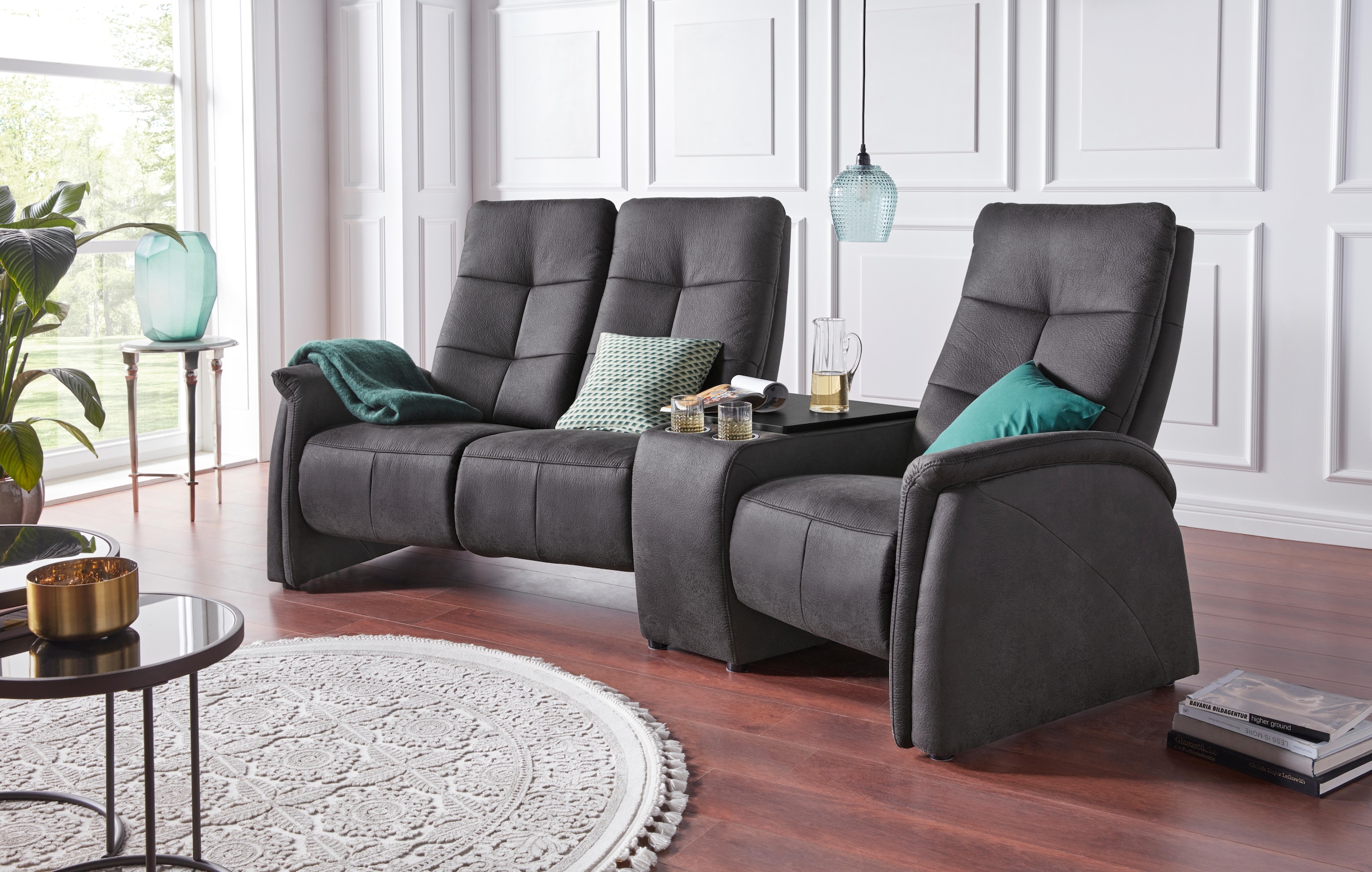 exxpo - sofa fashion 3-Sitzer »Tivoli, Kinosofa mit Relaxfunktion, mit Ablagetisch und Stauraum«, bequem und komfortabel, hohe Rückenlehne
