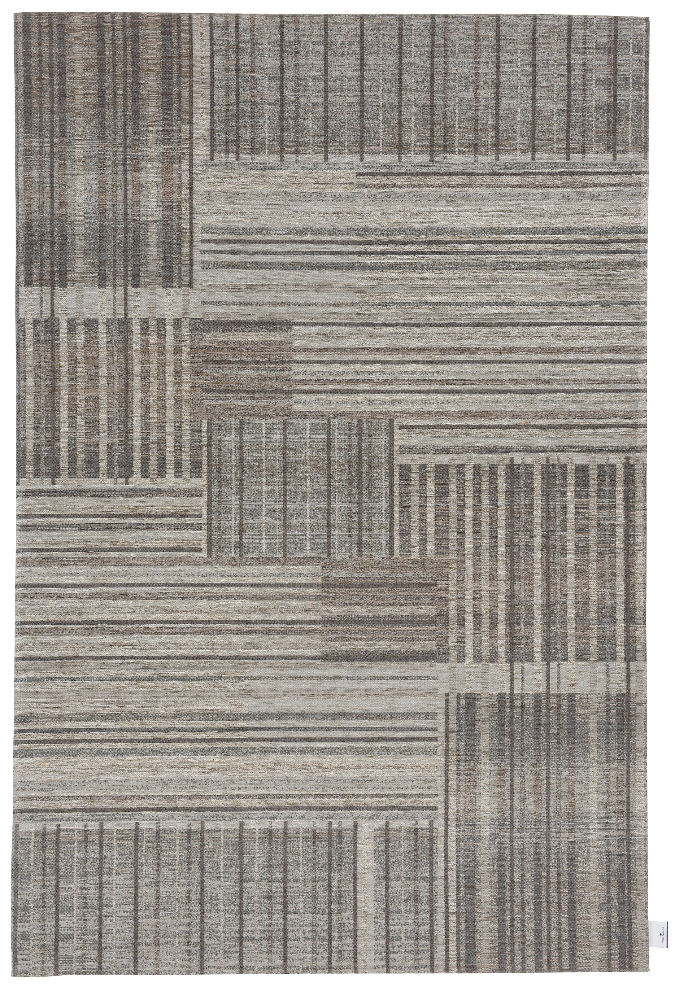 Teppich »Stripy Pat«, rechteckig, 5 mm Höhe, Flachgewebe, modernes Patchworkdesign,...