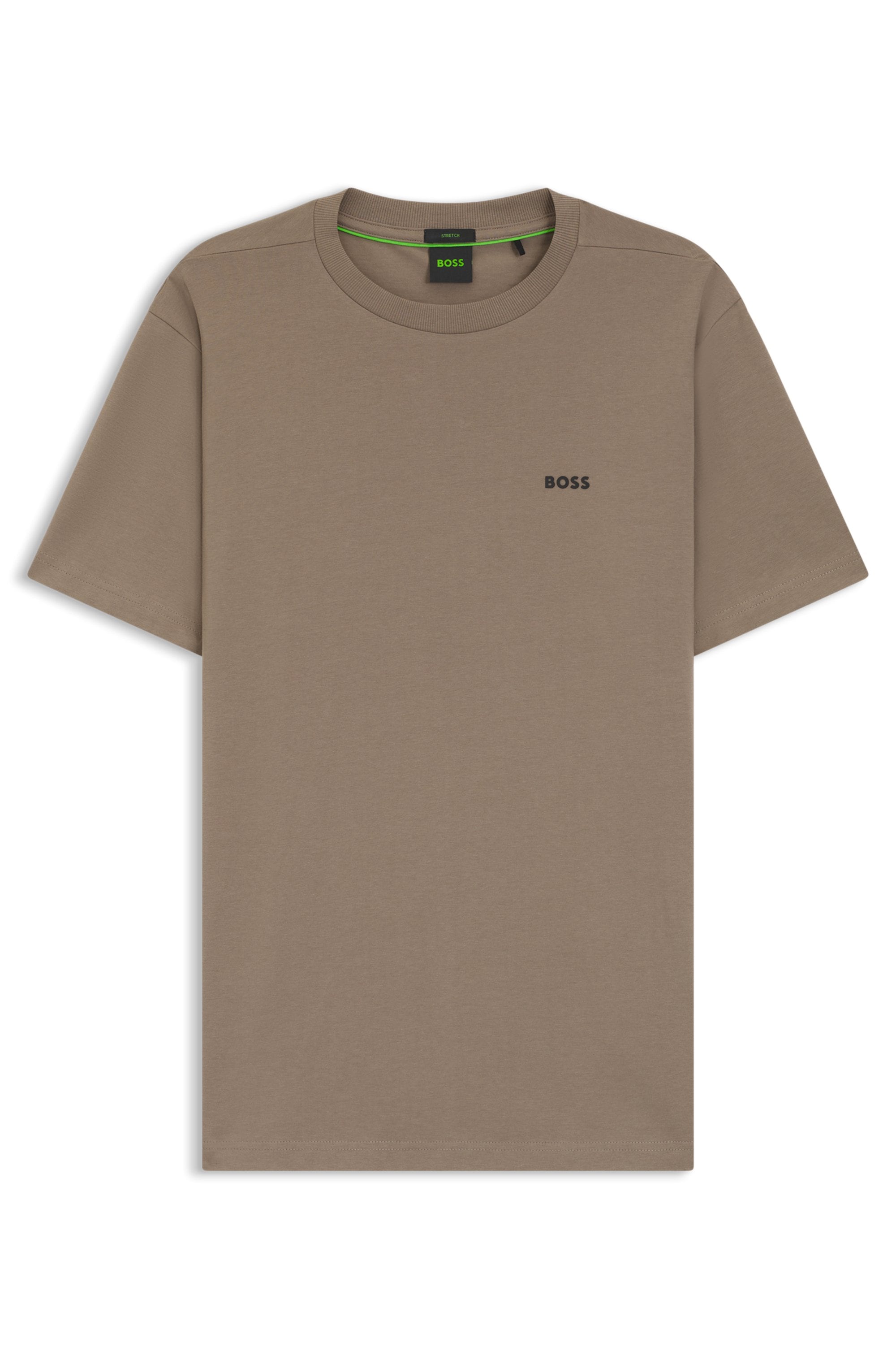 BOSS GREEN Rundhalsshirt "Tee" mit gummiertem Kontrast-Logo günstig online kaufen