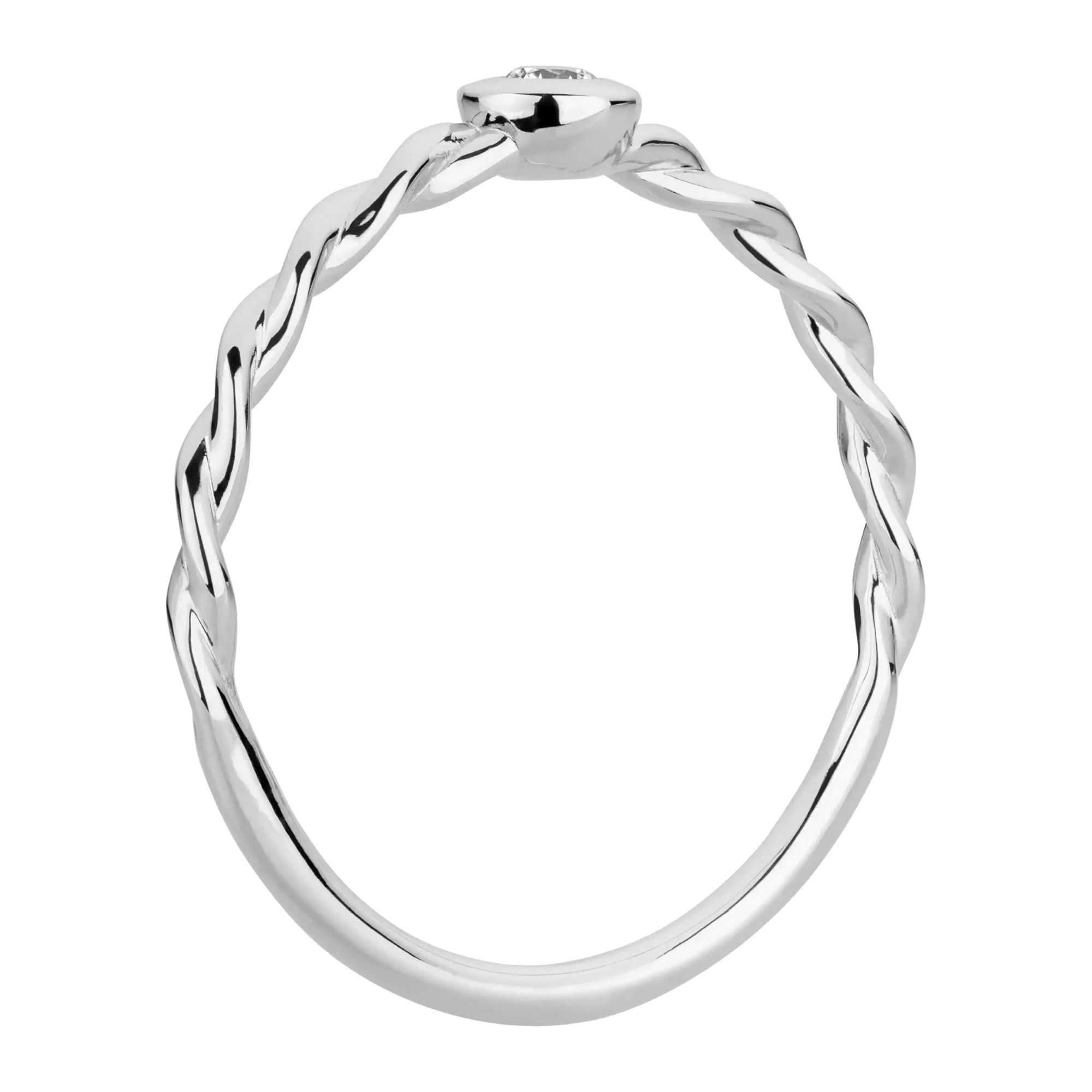 LYOMI Fingerring »585/- Weißgold 1 synth. Diam. 0,06ct.«