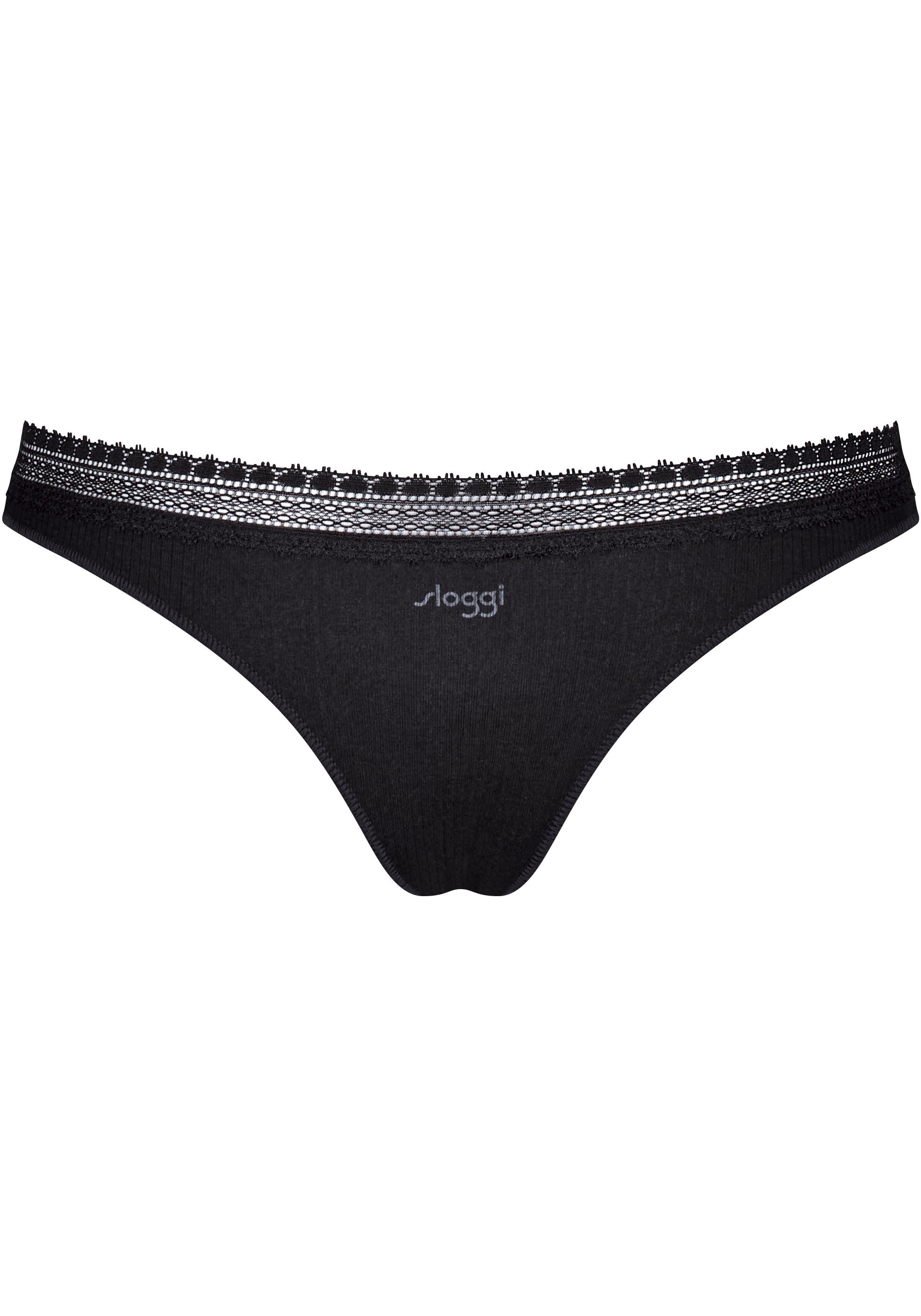 sloggi Slip »GO Ribbed R Brazil C2P«, (2er Pack), weiche Rippware mit Spitzenbesatz