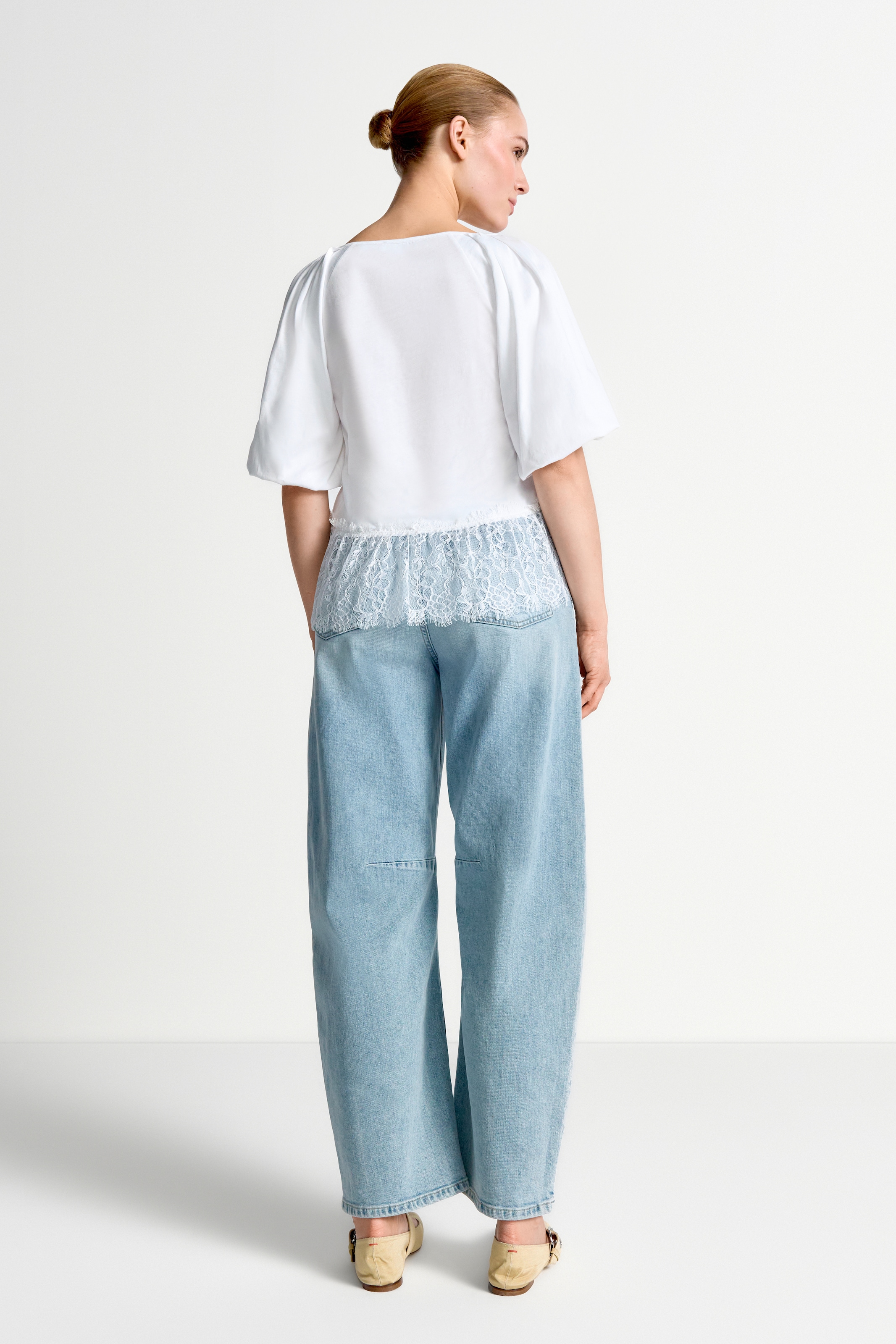 RICHROYAL T-Shirt Regular fit mit Spitzensaum