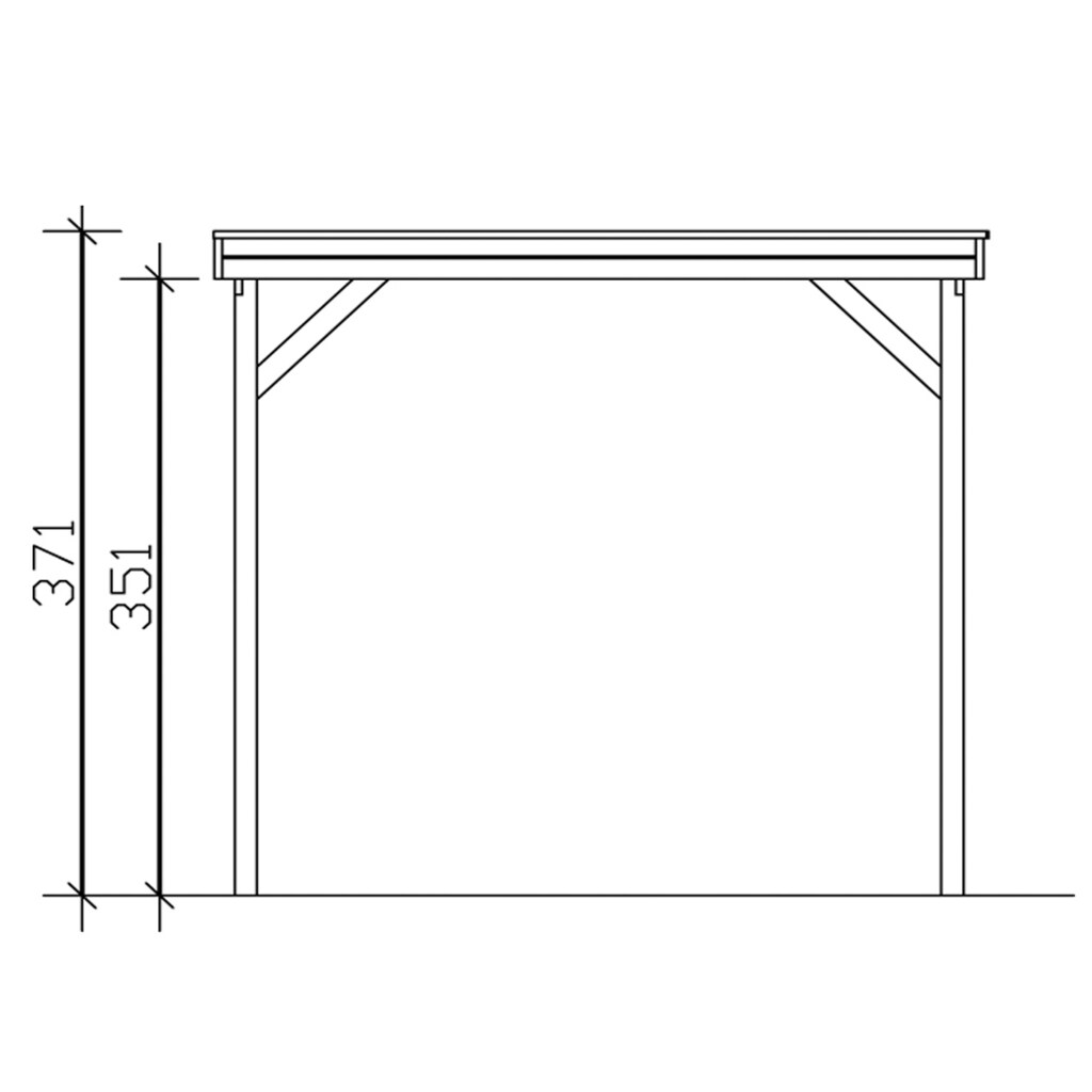 Skanholz Einzelcarport »Friesland«, Holz, 355 cm, grün