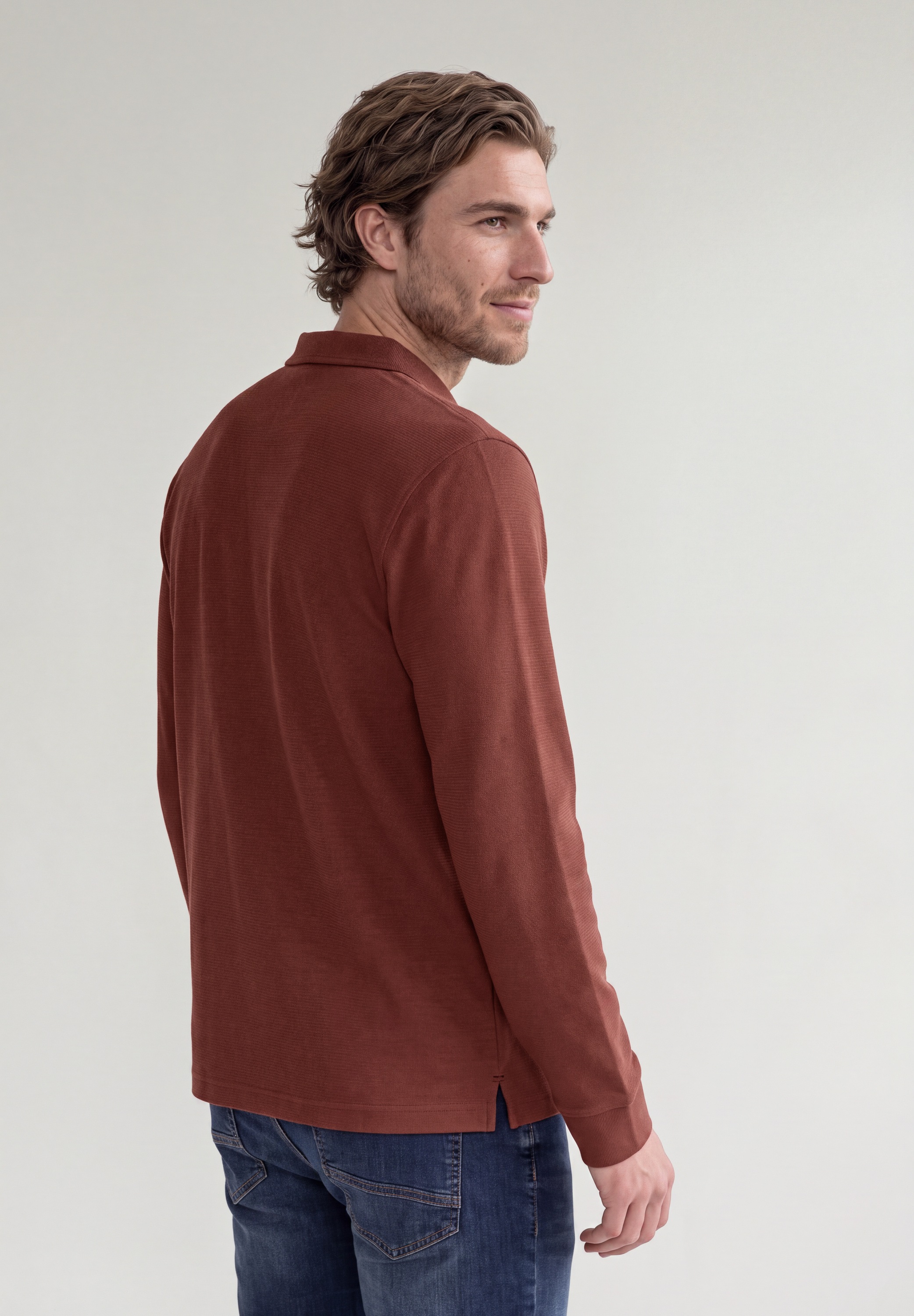STREET ONE MEN Poloshirt mit Strickmuster