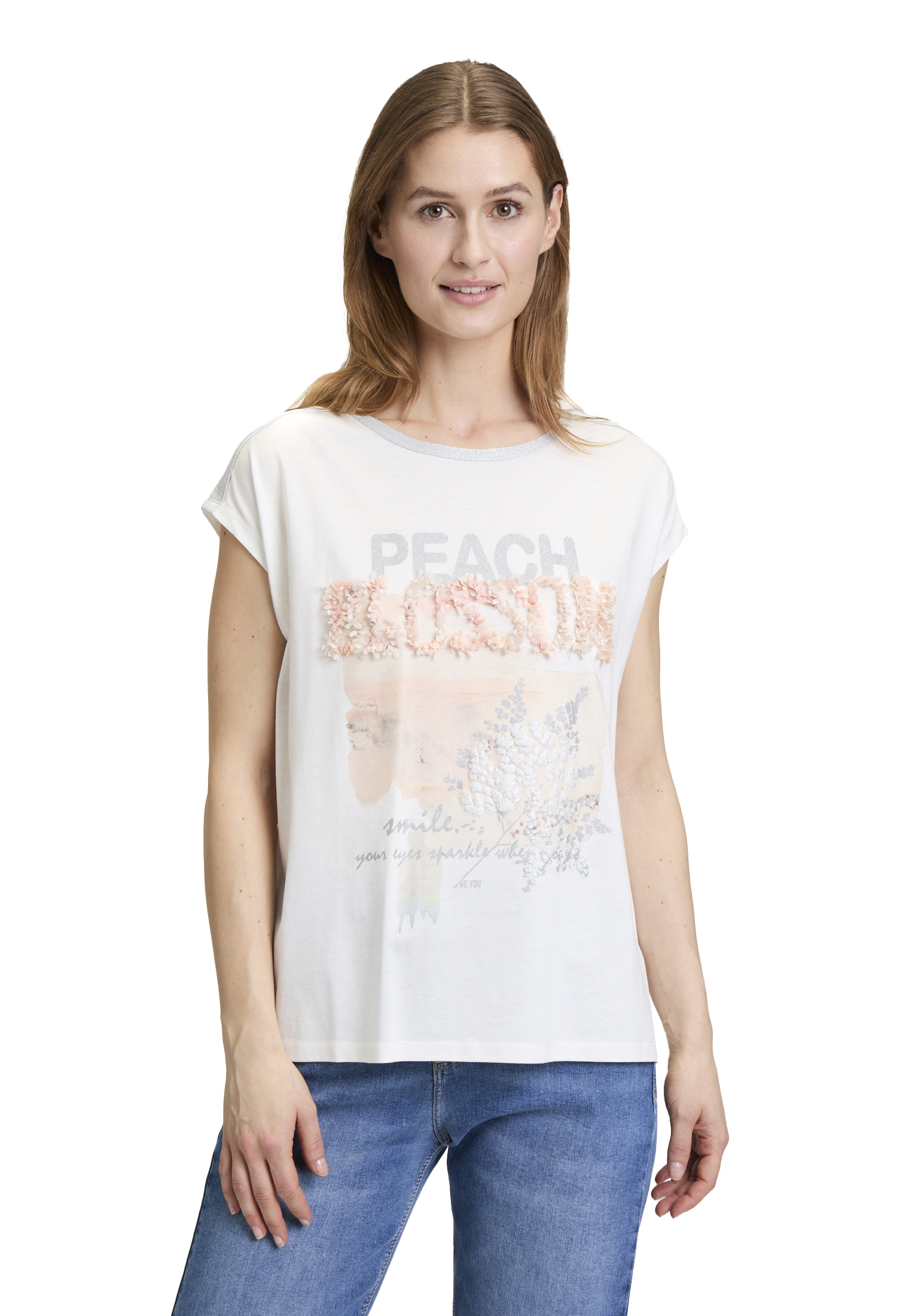 Cartoon Kurzarmshirt "Cartoon Damen Rundhals-Shirt mit Placement" 1 Stk. tl günstig online kaufen