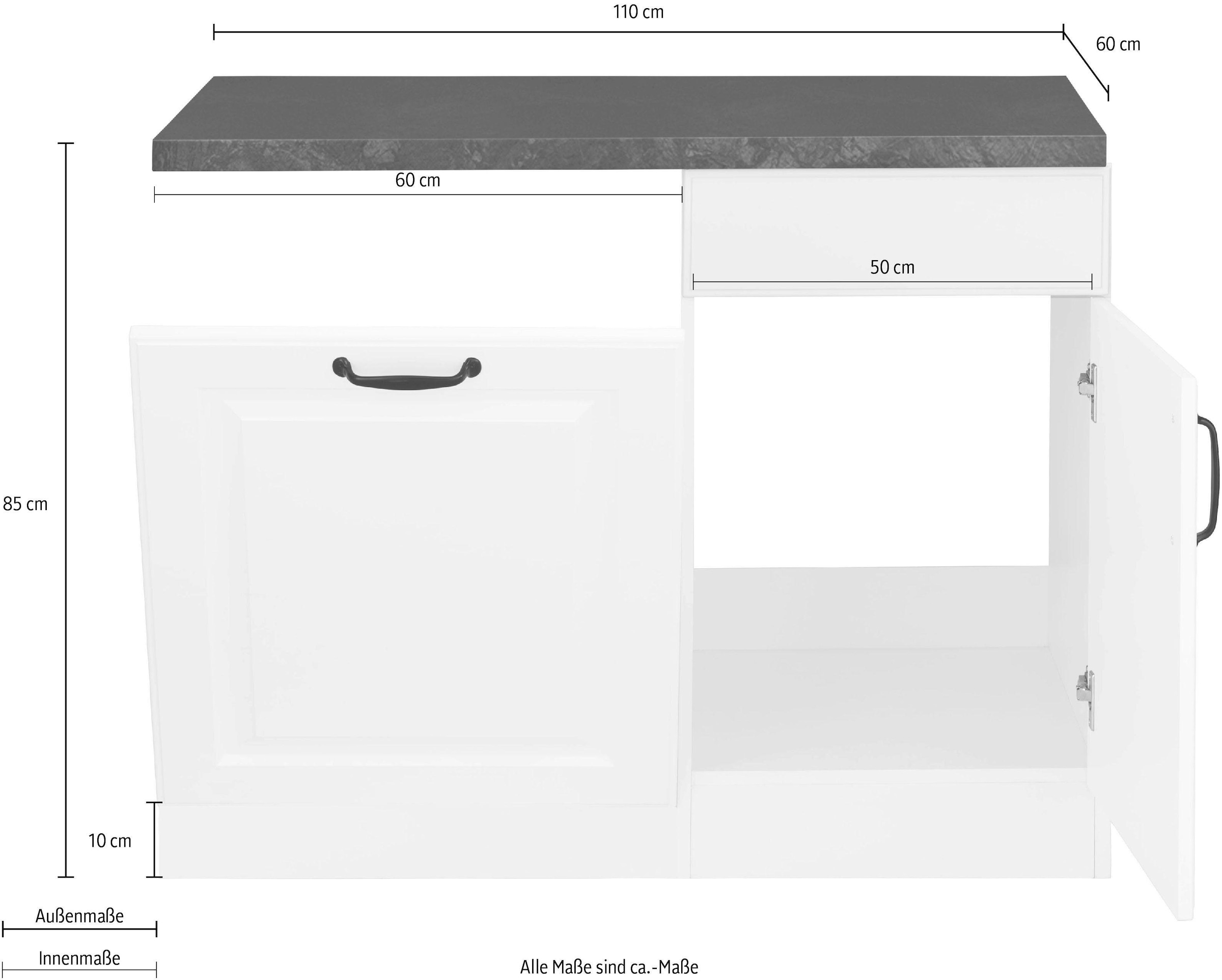 wiho Küchen Spülenschrank »Erla«, 110 cm breit, inkl. Tür/Sockel für Geschirrspüler