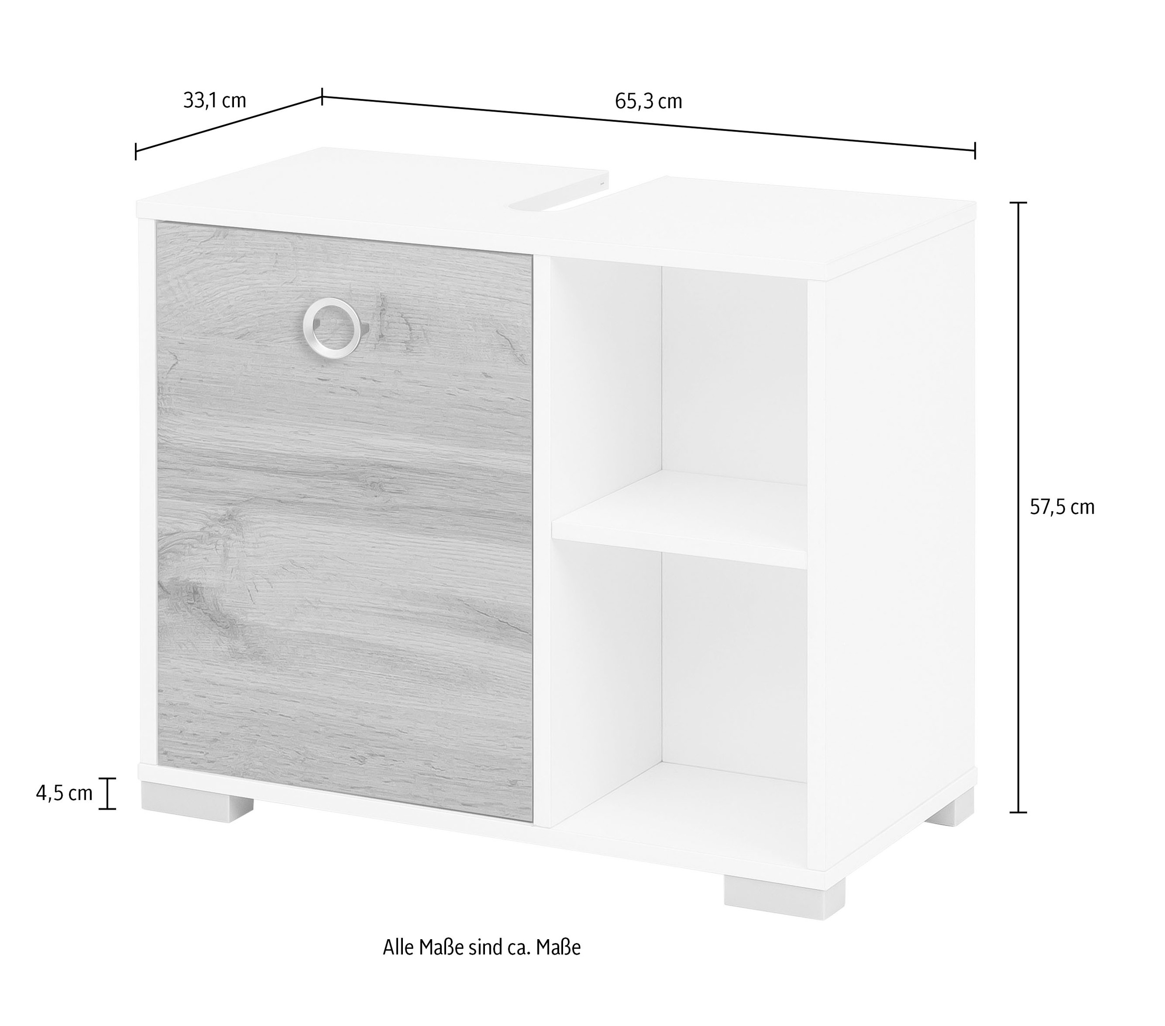 welltime Waschbeckenunterschrank »Kimi, Breite 65,3 cm« 1 Stk. tlg. Made in Germany