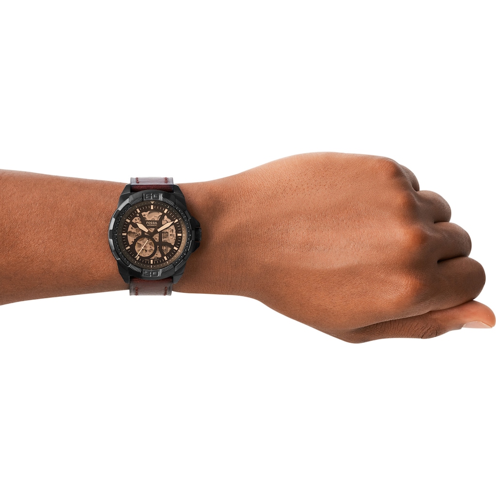 Fossil Automatikuhr »BRONSON, ME3219«, Armbanduhr, Herrenuhr, mechanische Uhr, Nachhaltigkeitssiegel