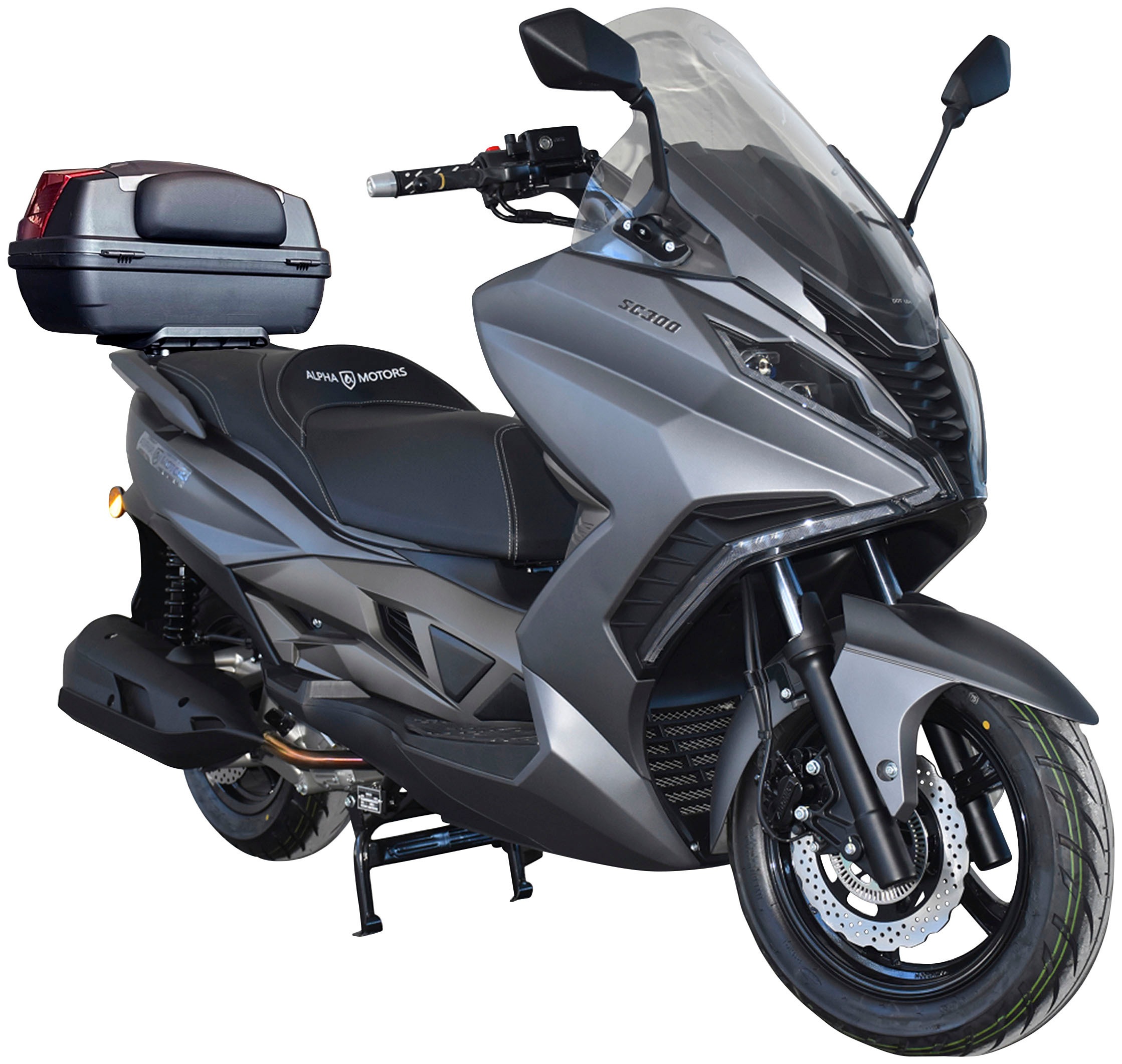 Alpha Motors Motorroller "Sport Cruiser 300" 276 cm³ 125 km/h Euro 5+ 23,79 Spar-Set, mit Topcase, mit integr. Alarmanlage, Keyless-System, USB-Anschluss und Windschild