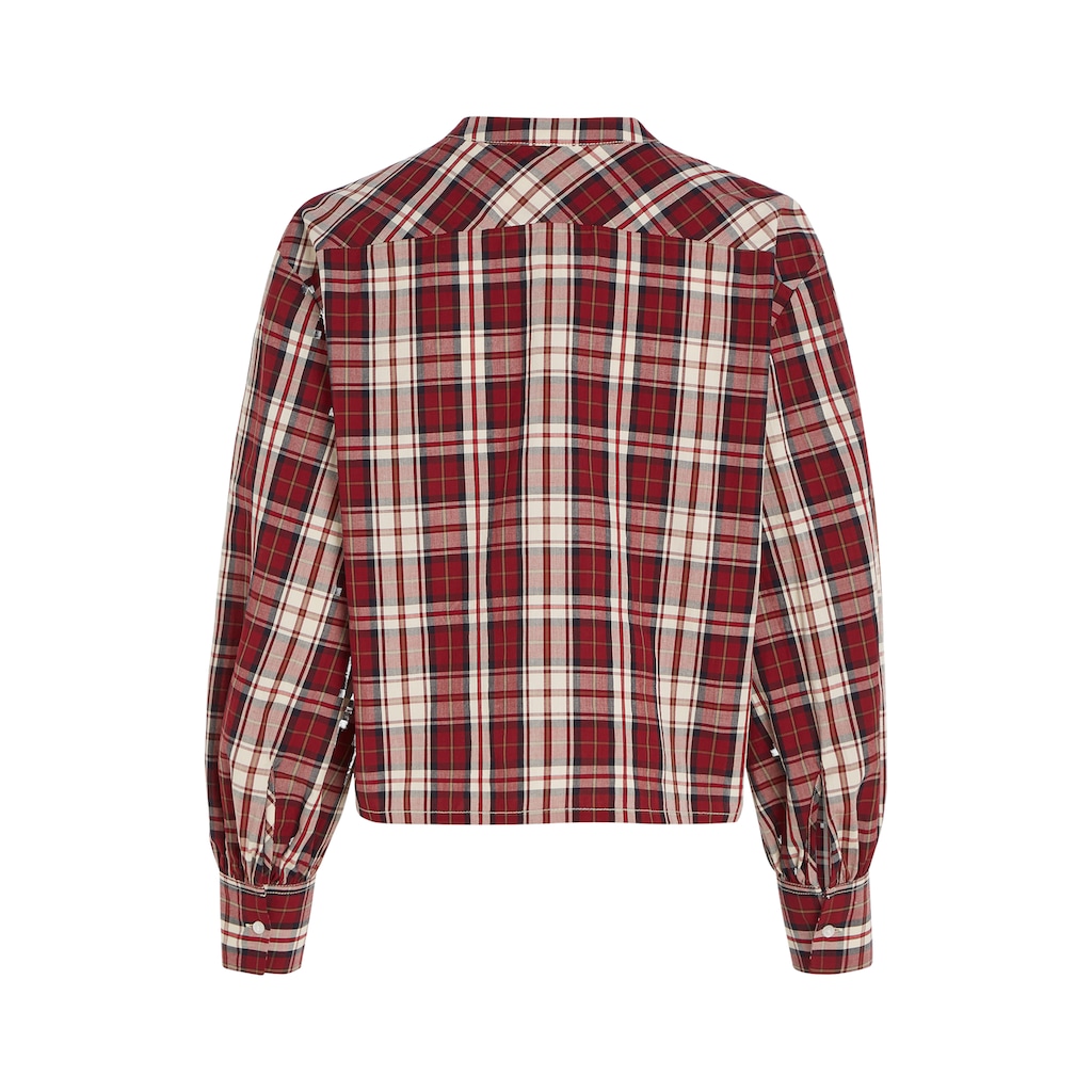 Tommy Hilfiger Langarmbluse »TARTAN CO COLLARLESS SHIRT«