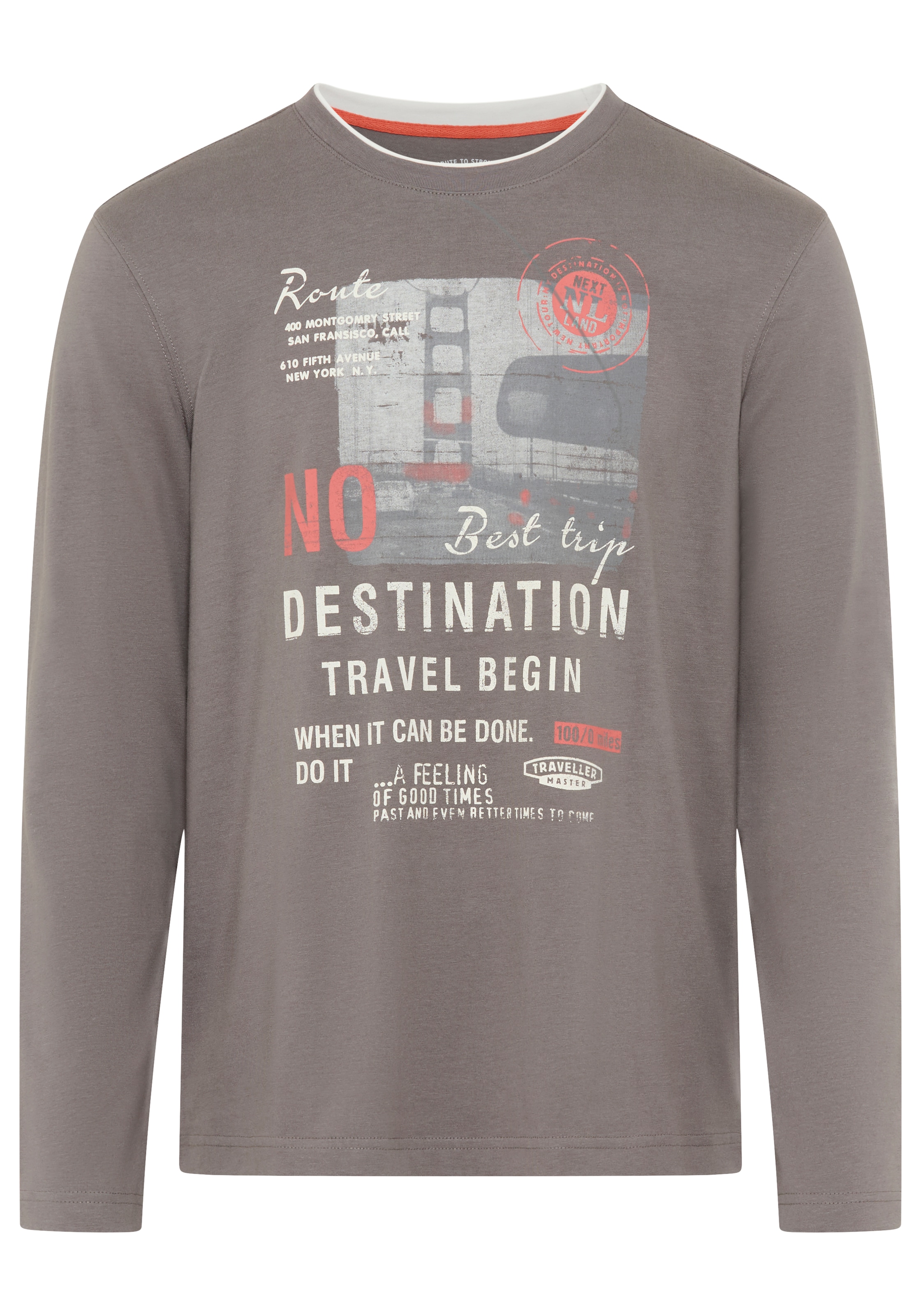Man's World Langarmshirt »neue Farbe!« Langarm,  bedruckt,  Rundhalsausschnitt,  aus 100% Baumwolle
