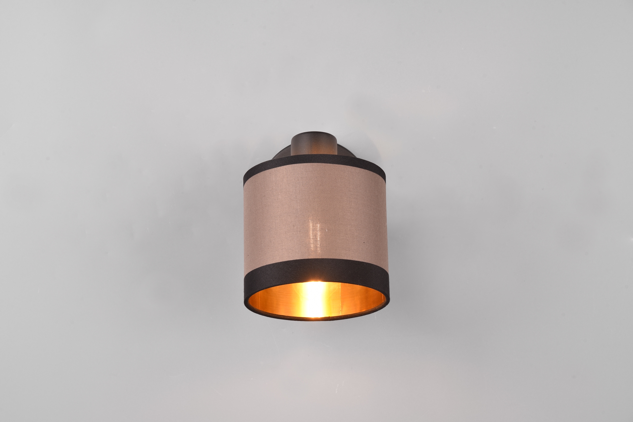 REALITY Leuchten Wandstrahler »DAVOS, Spot 1-flammig exkl 1xE14 max 10W mit Kippschalter Stoffschirm«, 1 flammig, Leuchtmittel E14 | Leuchtmittel wechselbar, Wandspot Stoffschirm zweifarbig Schalter On/Off Ø 12cm Höhe 21cm