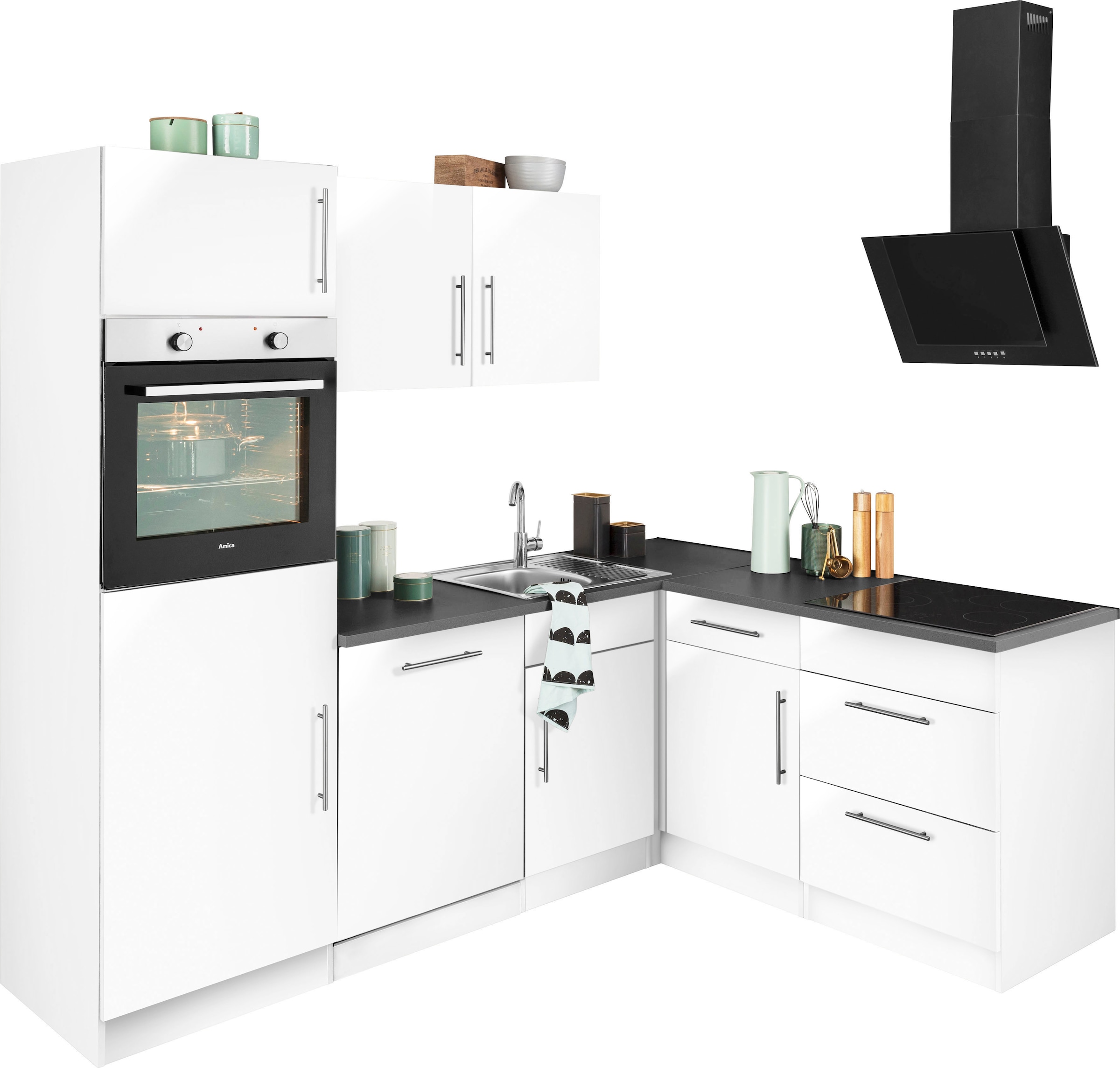 wiho Küchen Winkelküche "Cali", ohne E-Geräte, Stellbreite 230 x 170 cm