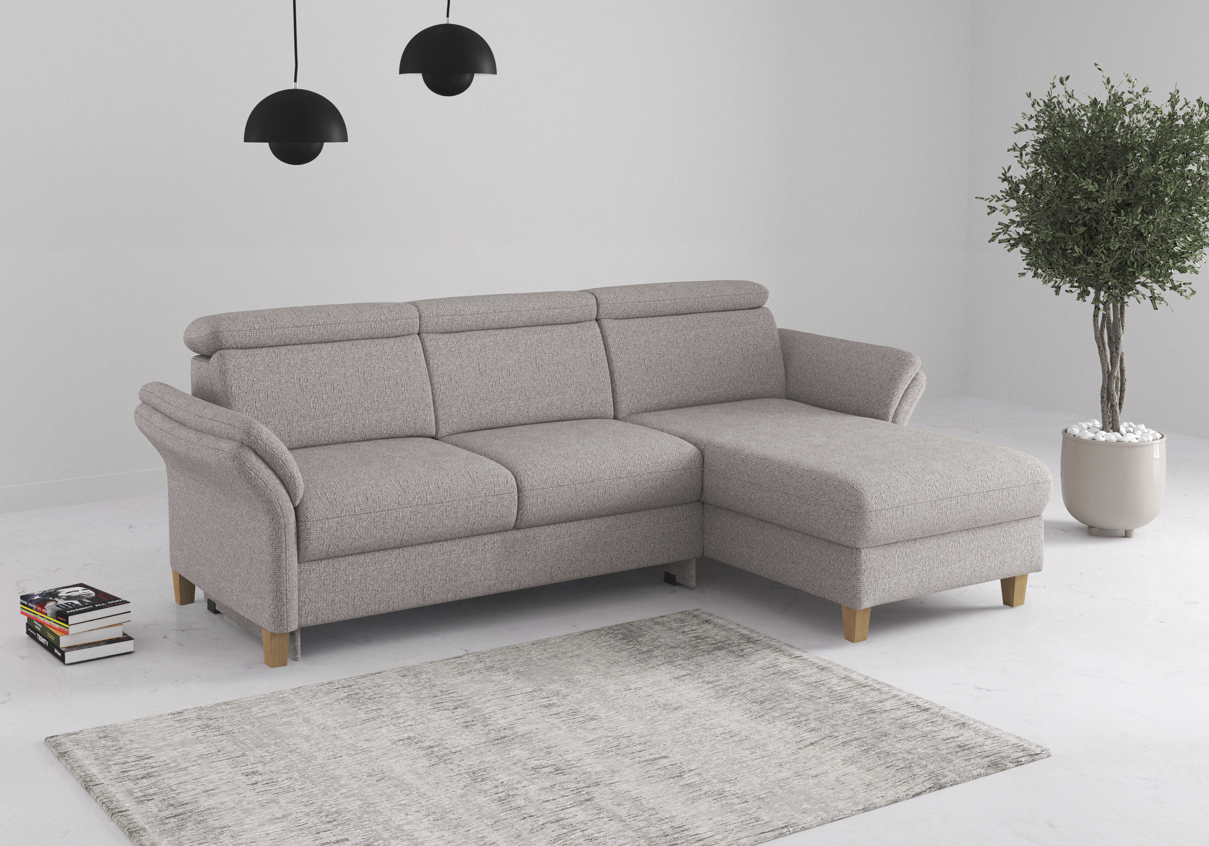 OTTO home Ecksofa "Glendale, L-Form" inkl. Kopfteilverstellung, wahlweise mit Vorziehsitz und Bettkasten