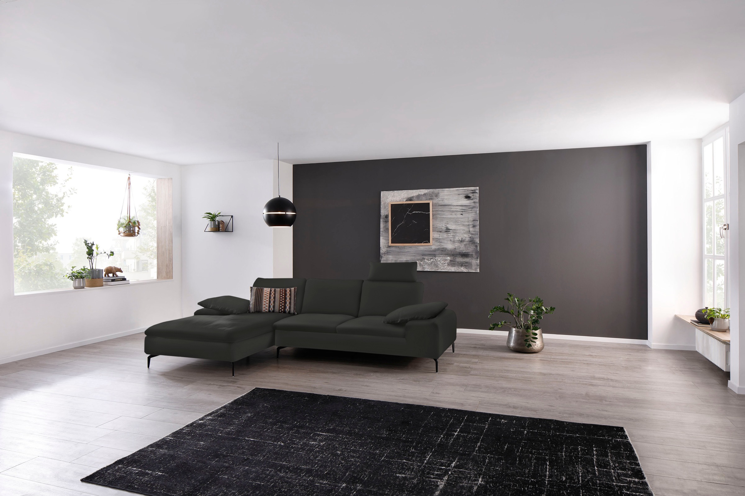 W.SCHILLIG Ecksofa "valentinoo, Designsofa, bequem, elegant und zeitlos, L-Form" inklusive Hocker, mit Sitztiefenverstellung, Breite 299 cm