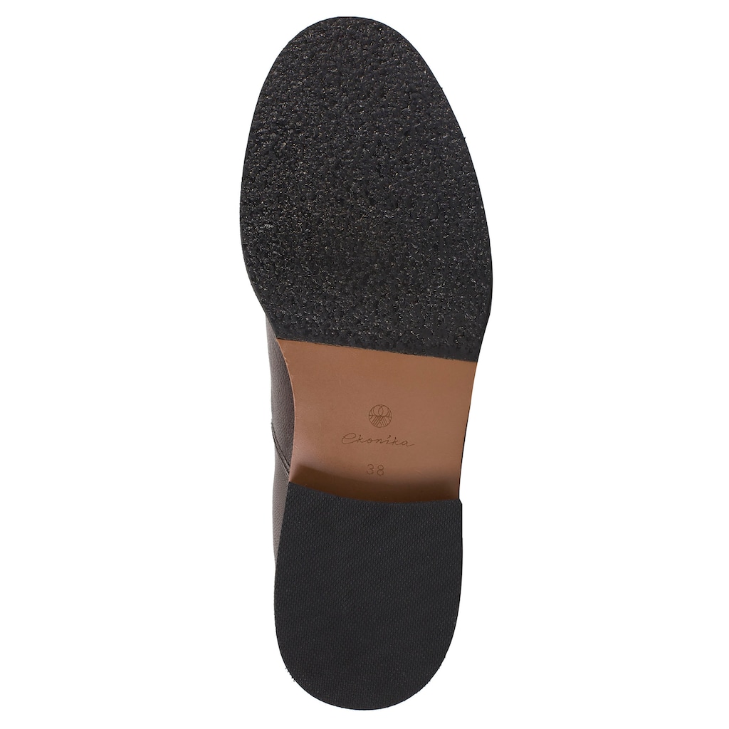 Schuhe Stiefel ekonika Stiefel, mit Elastikeinsatz dunkelbraun-schwarz