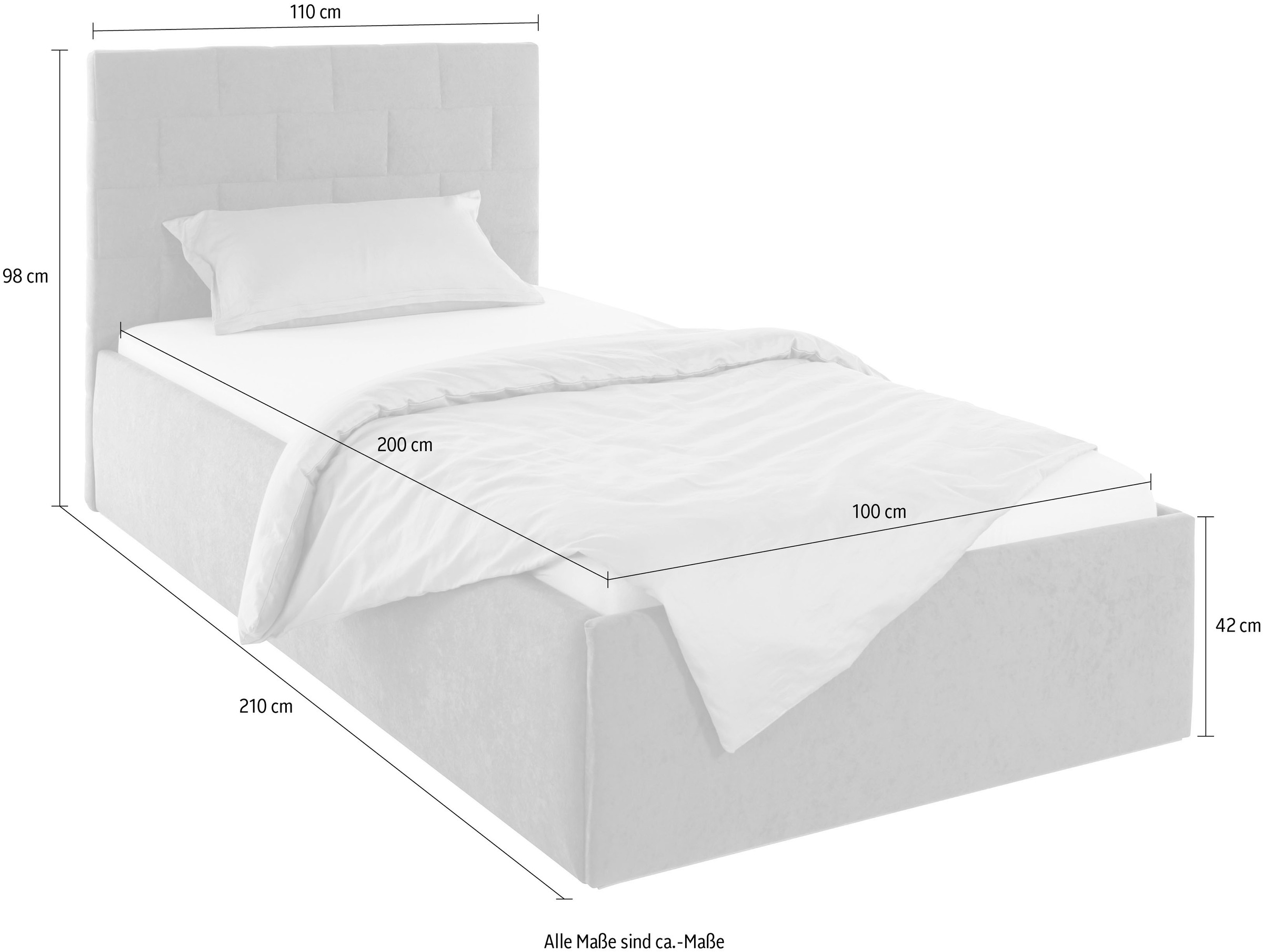 Westfalia Schlafkomfort Polsterbett inkl. Bettkasten bei Ausführung mit Matratze