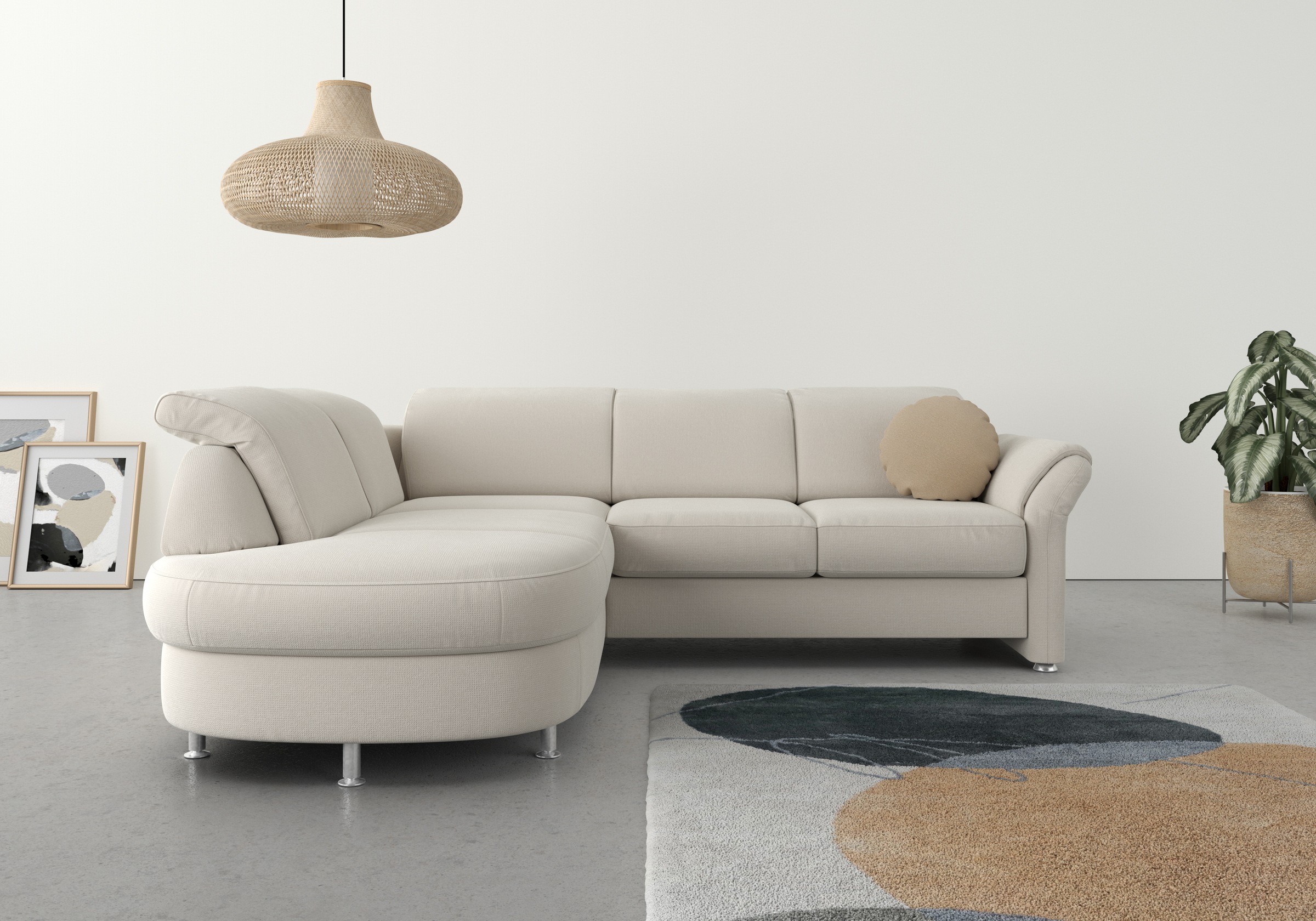 sit&more Ecksofa »Apulia L-Form«, wahlweise Bettfunktion, Bettkasten und Kopf- und Armteilverstellung