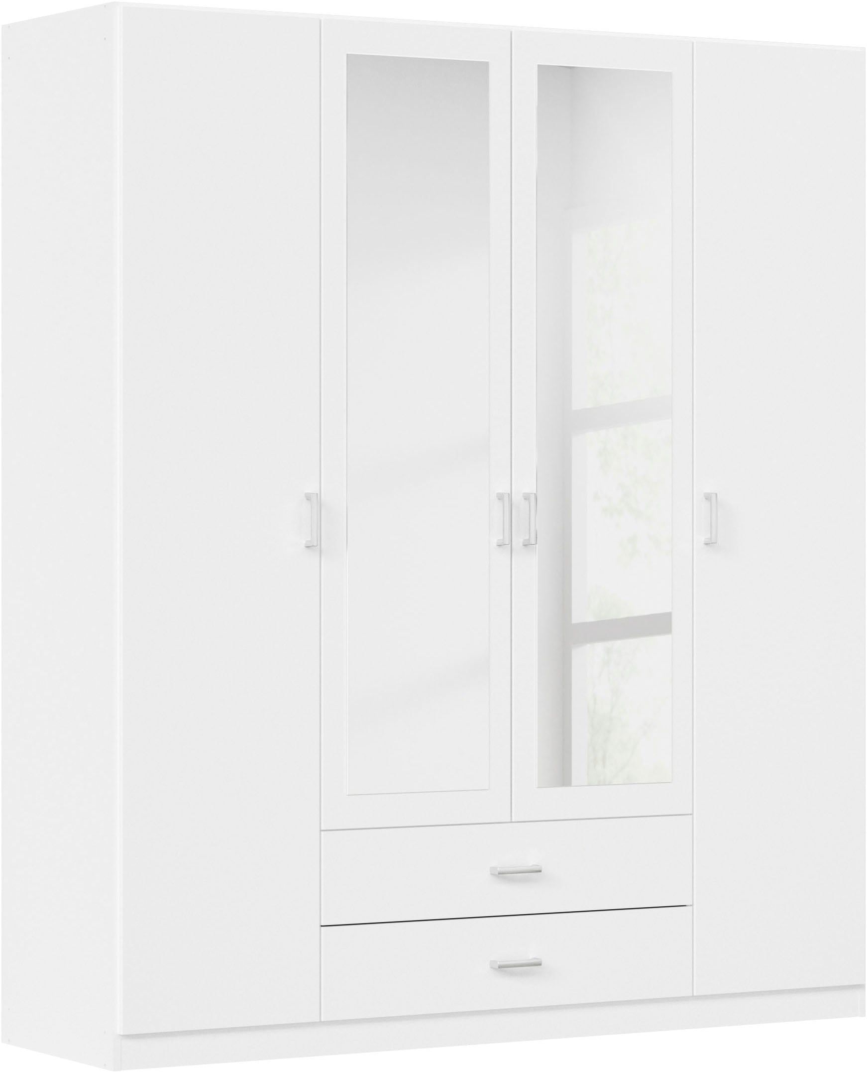 rauch Kleiderschrank "Schrank Garderobe Ankleide GAMMA Breiten 181/271 cm" in 3 Ausstattungen BASIC/CLASSIC/PREMIUM (inkl. SOFT-CLOSE-Funktion), verschiedene Griff-Varianten, mit Spiegel TOPSELLER MADE IN GERMANY