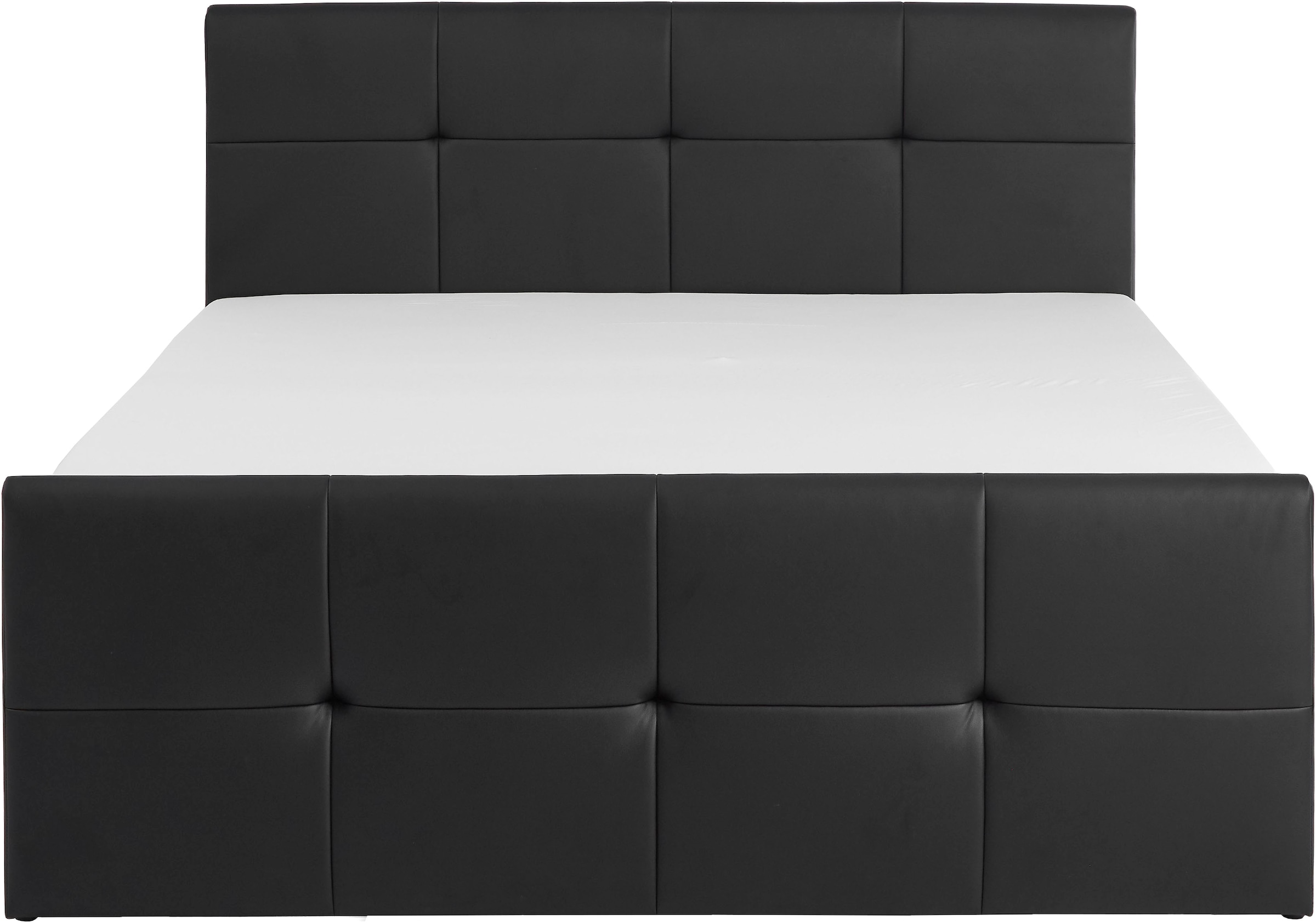 PLACES OF STYLE Boxbett »Mizzana inkl. Bettkasten, erhältlich in der Größe 180x200cm, H3« Bezug aus Kunstleder, inkl. PU-Schaumtopper