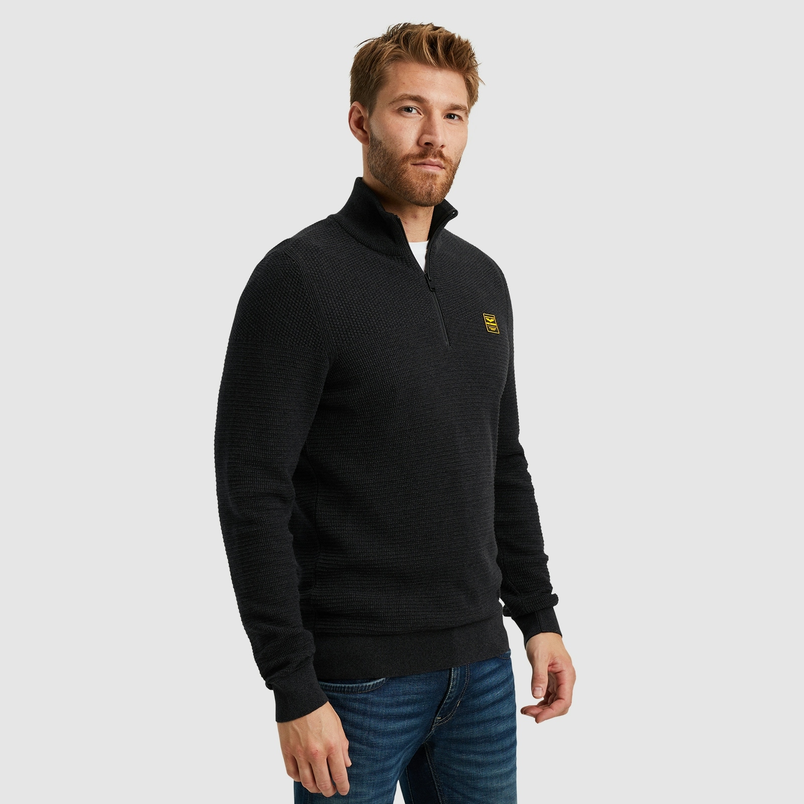 PME LEGEND Troyer »Half zip collar cotton mouline«, mit Logostickerei