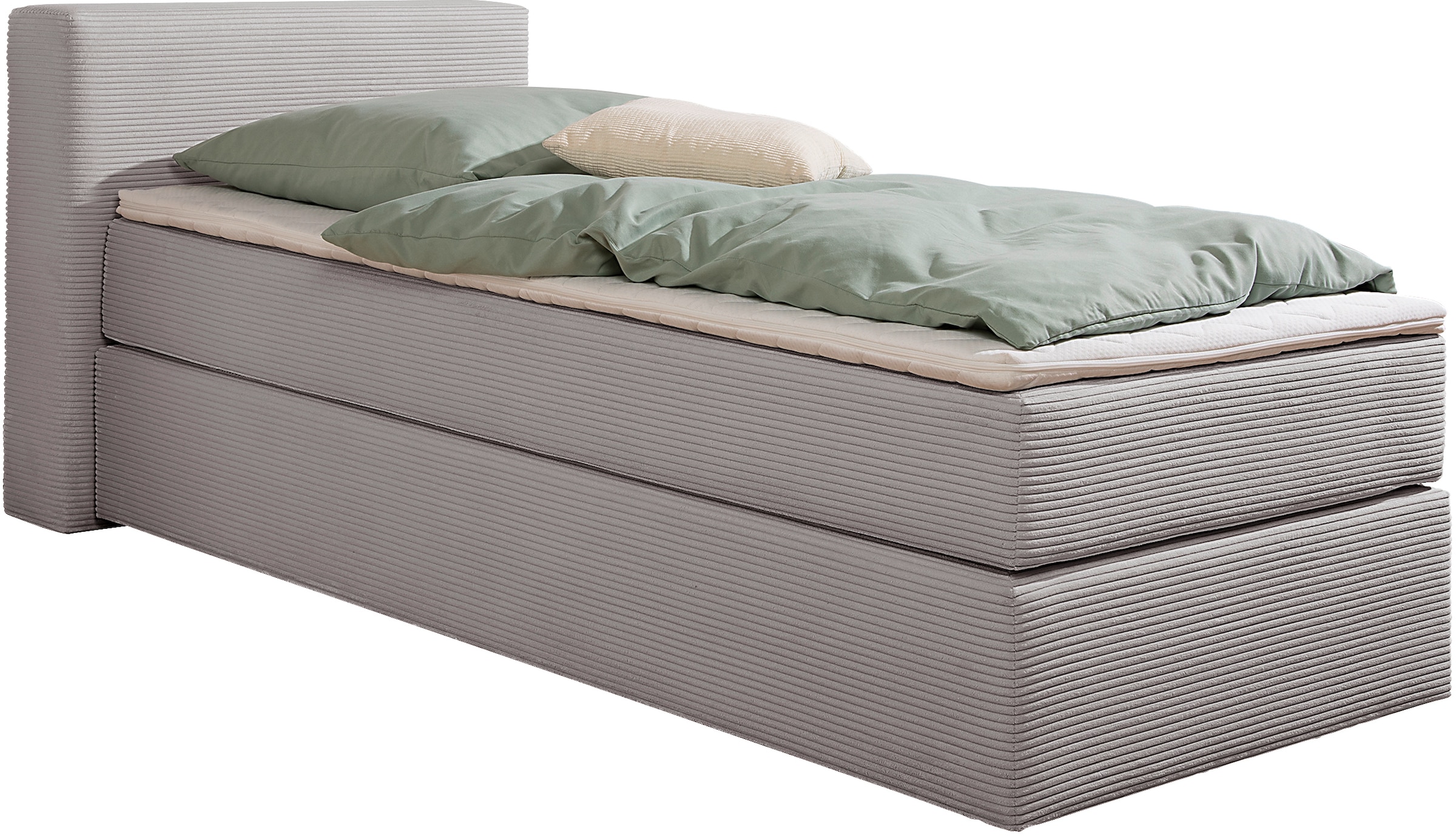 andas Boxspringbett »Åby«, In Cord Bezug, wahlweise mit und ohne Matrazte erhältlich