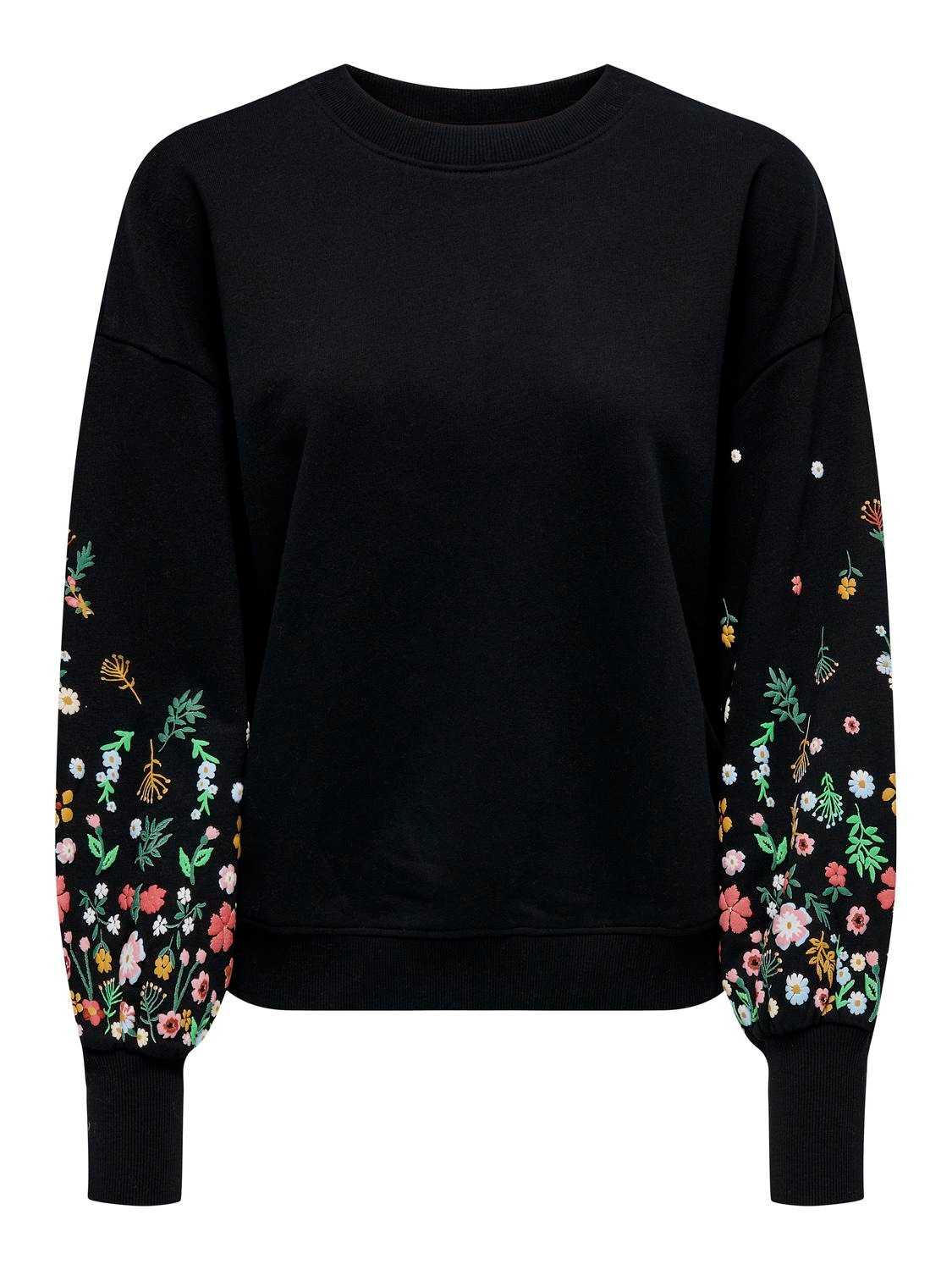 ONLY Sweatshirt "ONLBROOKE L/S O-NECK FLOWER SWT", Baumwollmischung, regula günstig online kaufen