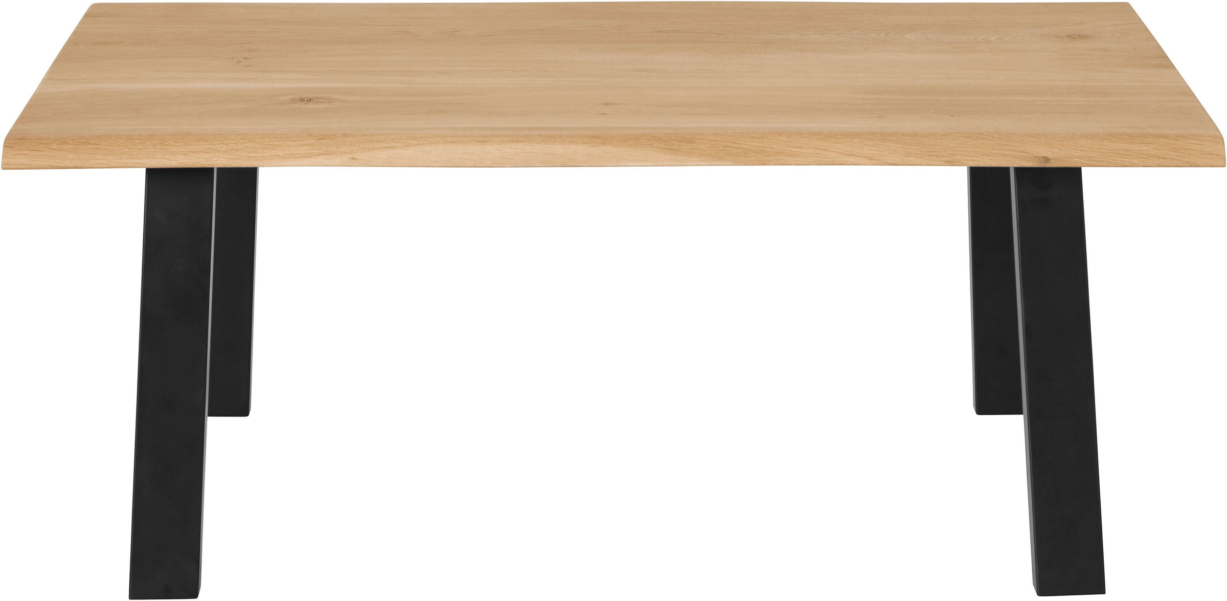 OTTO products Couchtisch »Lennard«, aus geölter Wildeiche, rechteckige  Tischplatte, mit Metallbeinen bestellen | BAUR