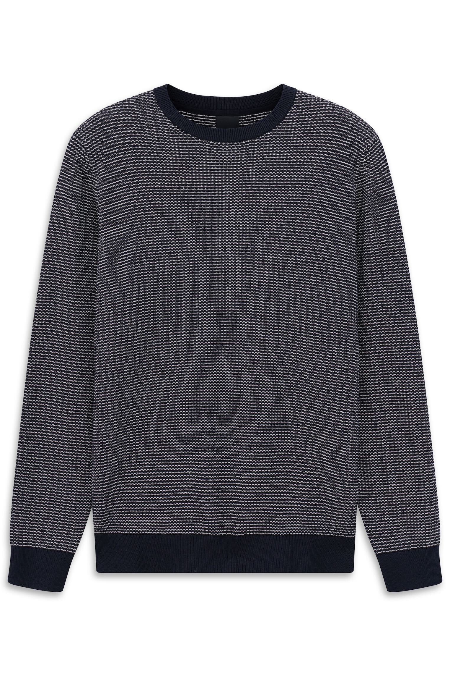 bugatti Rundhalspullover "Regular Fit" aus reiner Baumwolle günstig online kaufen