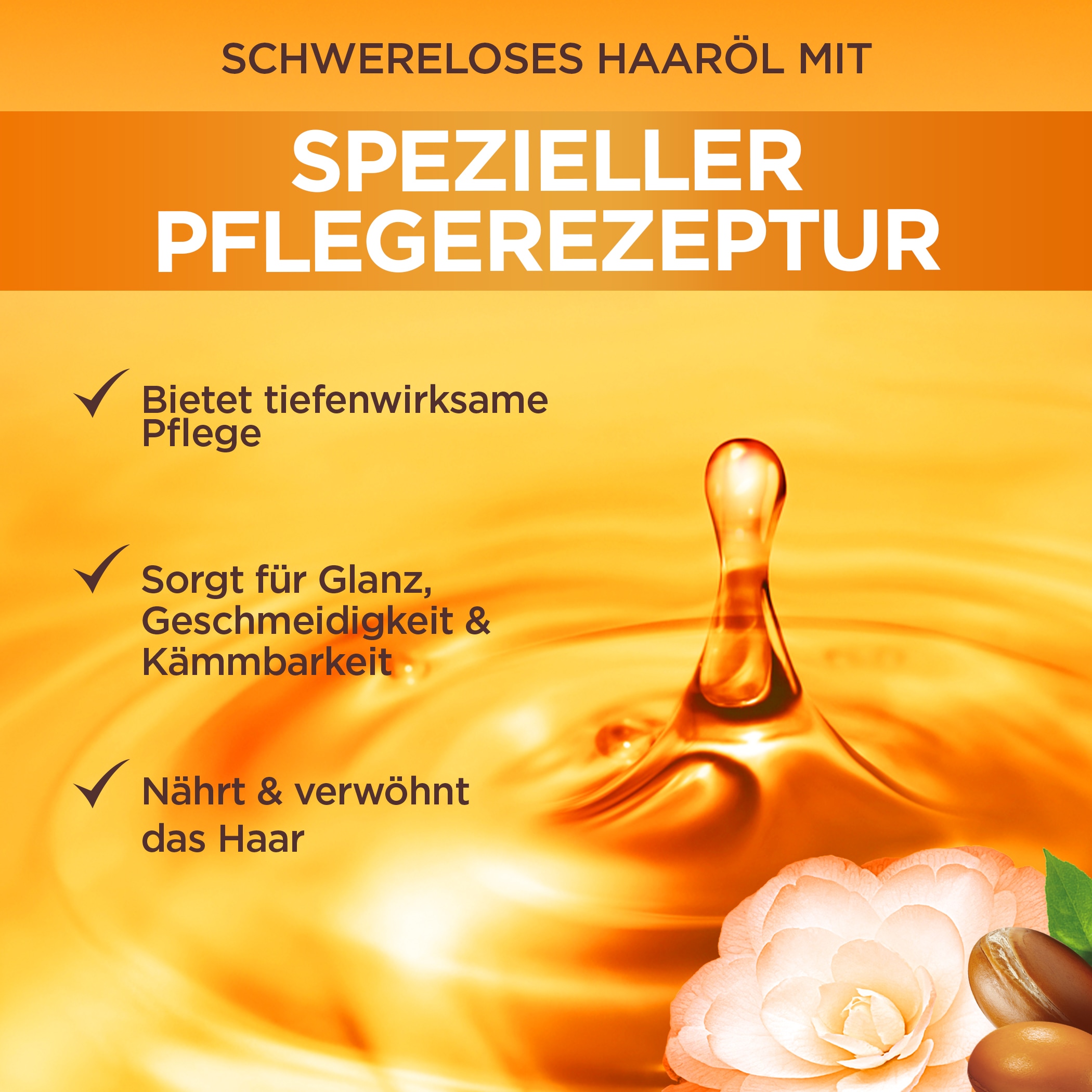 GARNIER Haaröl »GARNIER WAHRE SCHÄTZE ARGAN & CAMELIA ÖL« für trockenes Haar, mit Argan- und Kamelien-Öl, flüssige Textur