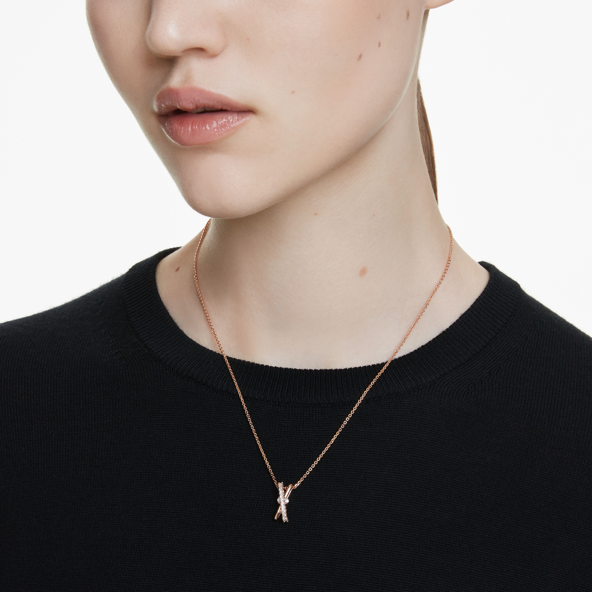 Swarovski Kette mit Anhänger »Schmuck Geschenk Halskette Hyperbola Twist, 5689723, 5689788«, mit Swarovski® Zirkonia (synth.)