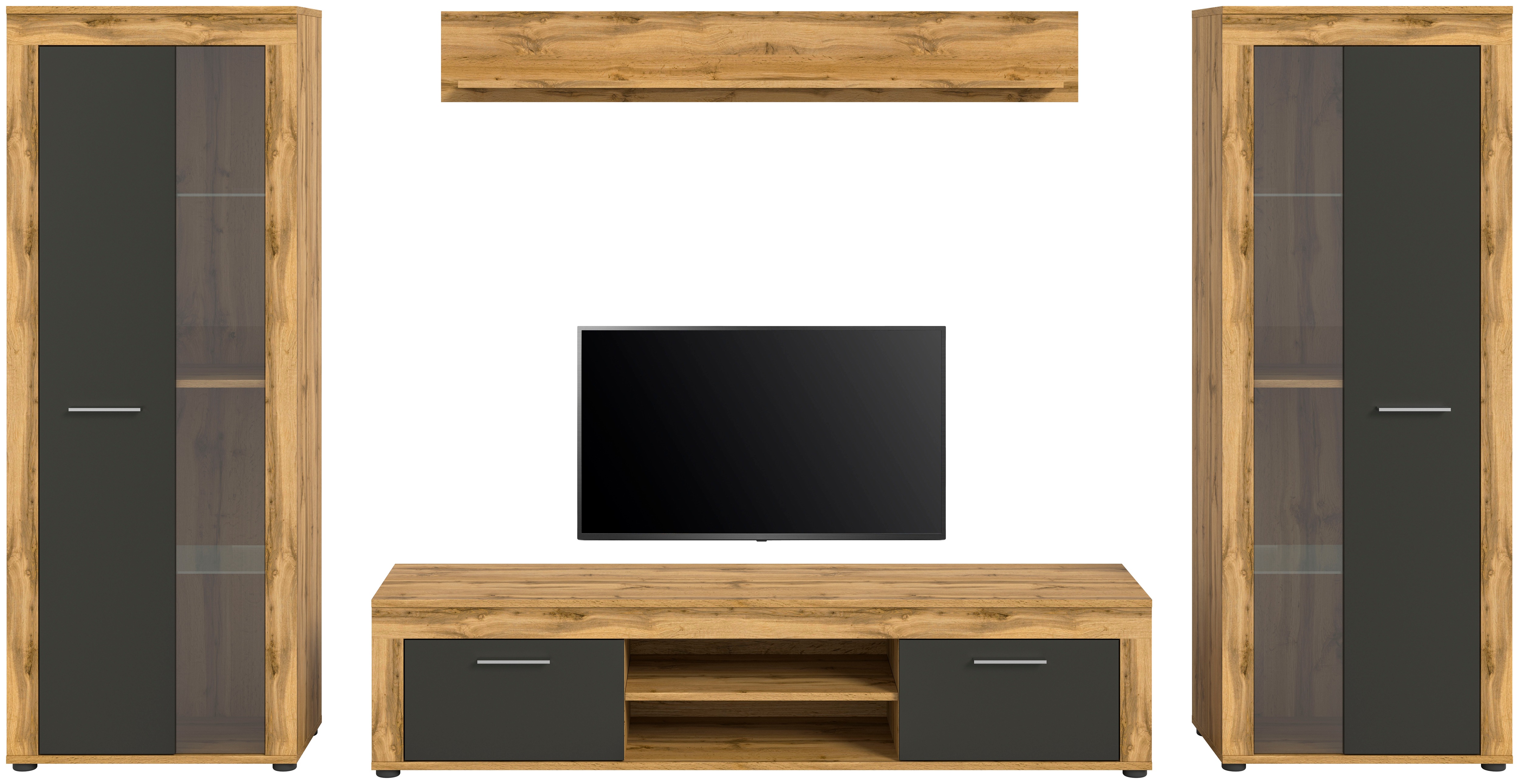 Thumbnail - Home affaire Wohnwand "Aosta, Breite 310cm, best. aus: 2x Vitrine, Lowboard, Wandboard"