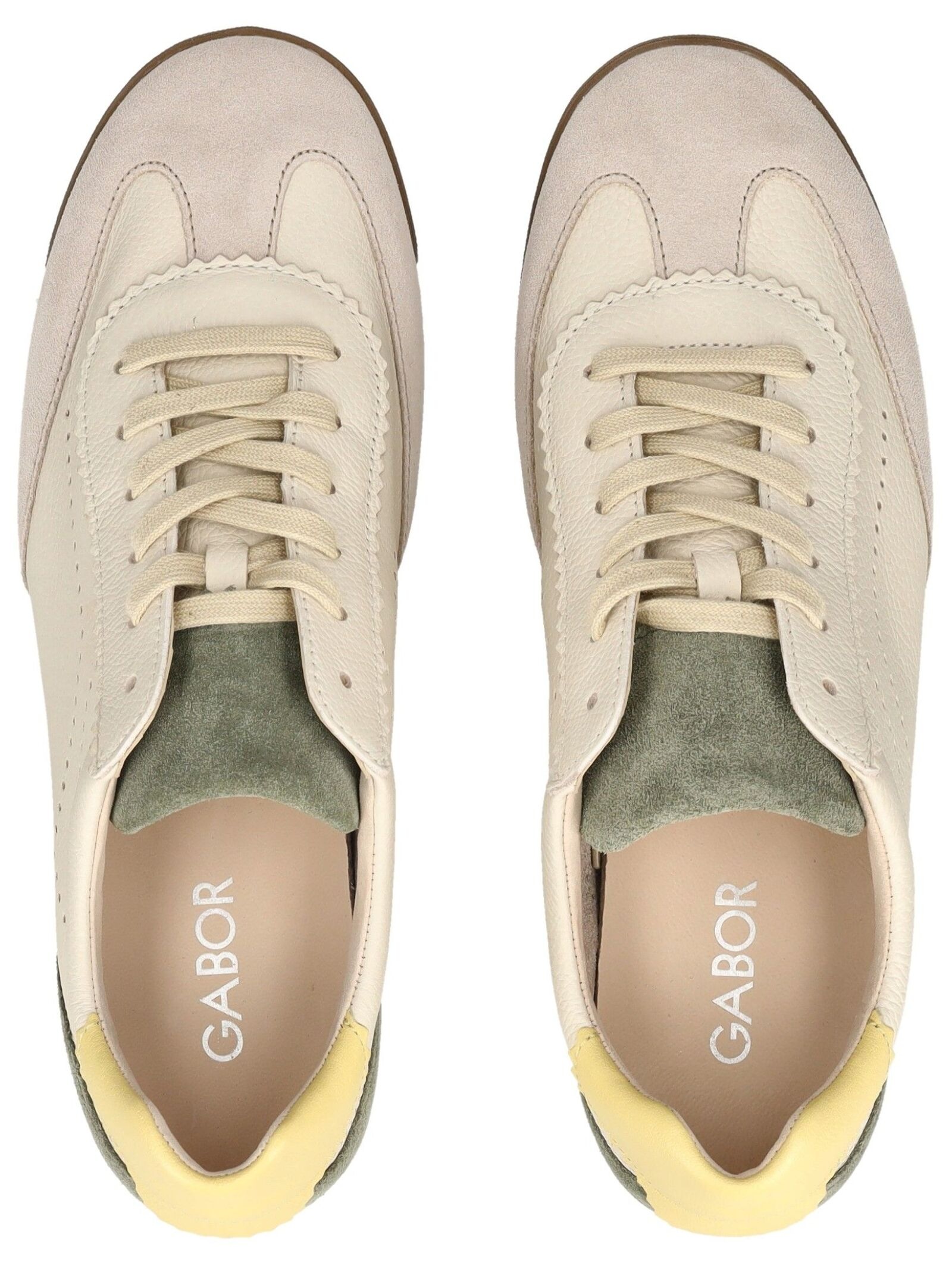 Gabor Sneaker Leather Beige/Green Size 38 6