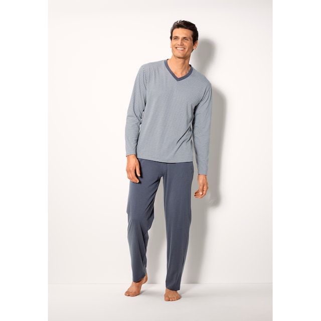 le jogger® Pyjama, (Packung, 4 tlg., 2 Stück), mit garngefärbten Streifen  online kaufen | BAUR