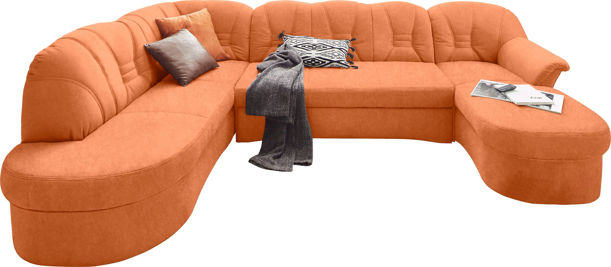 DOMO collection Wohnlandschaft »Elva U-Form«, wahlweise mit Bettfunktion und Federkern