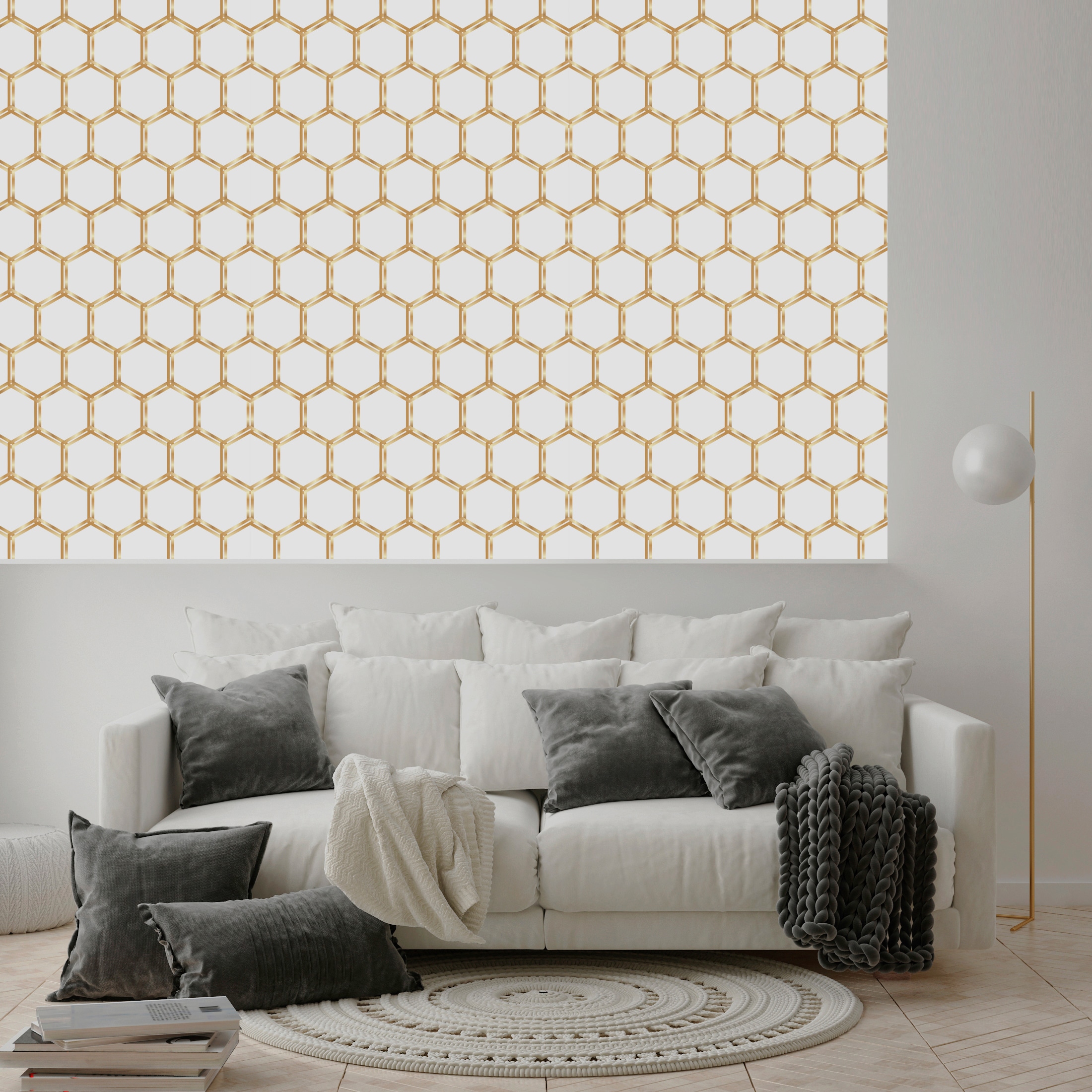 queence Vinyltapete »Jenny«, gemustert-Farbverlauf-bedruckt-abstrakt, 90x250cm, selbstklebend, kinderleichte Anbringung, Sticker