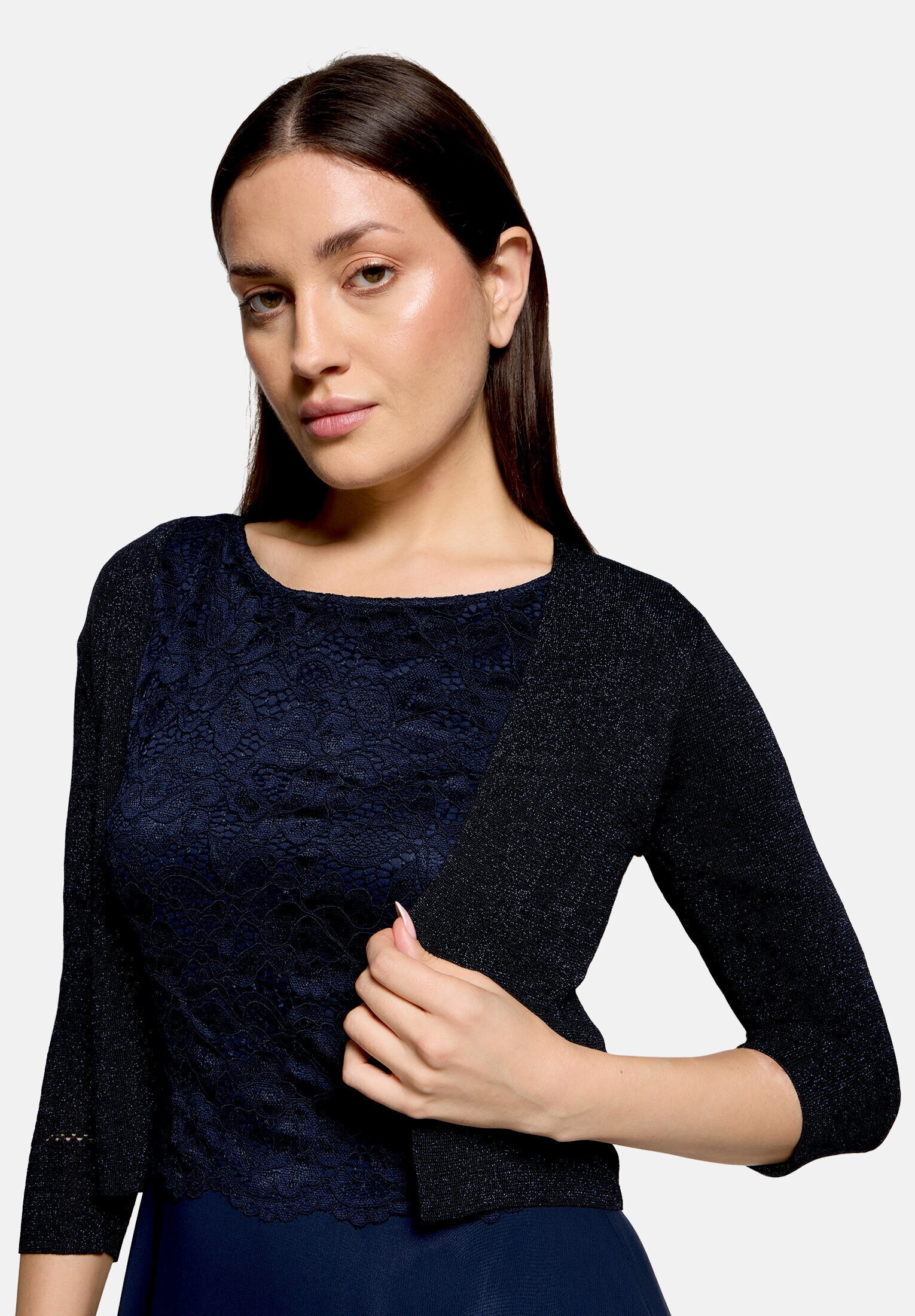 Vera Mont Strickjacke »Damen ohne Verschluss« 1 Stk. Glitzer