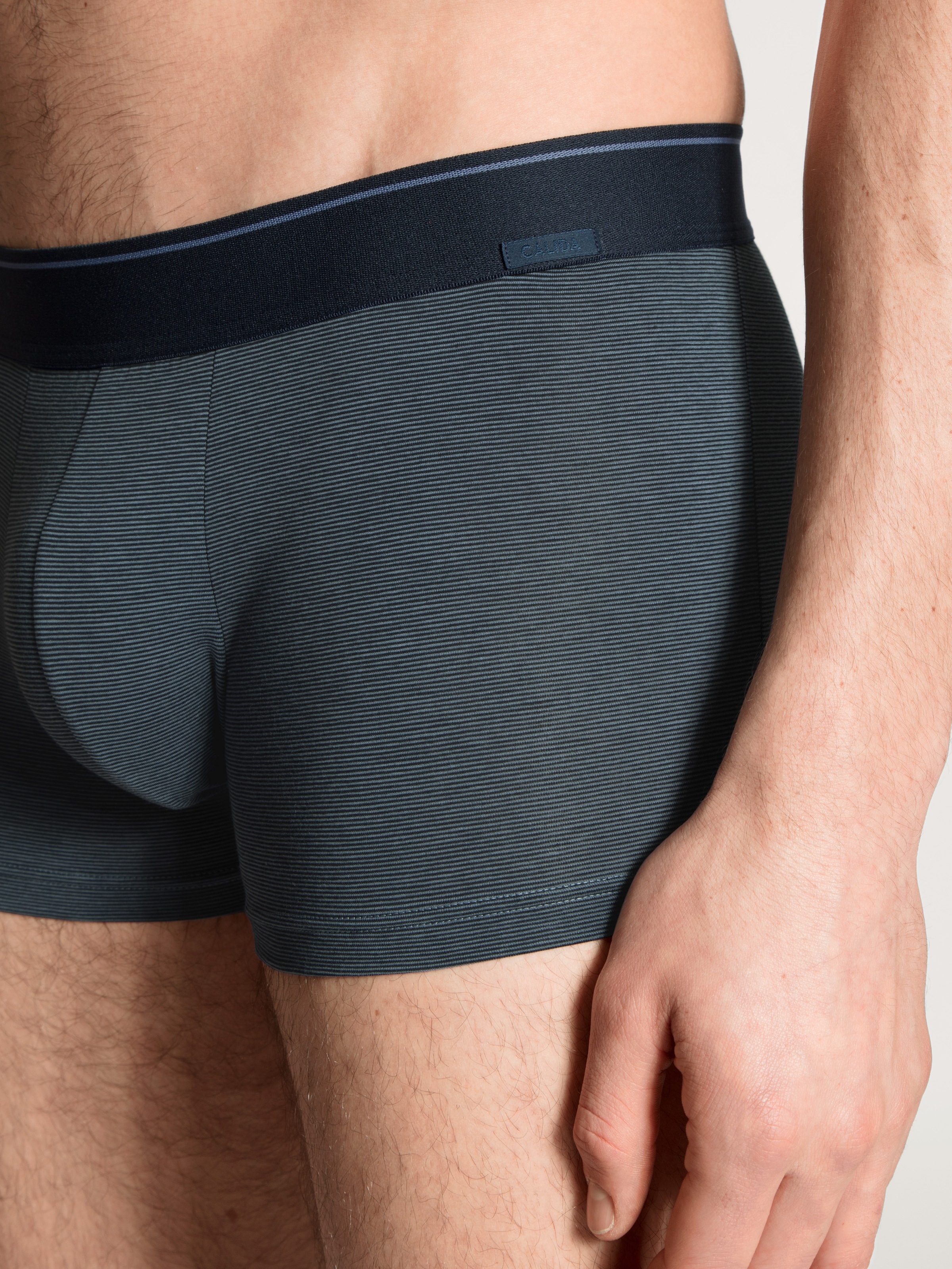 Thumbnail - CALIDA Boxer "Cotton Stretch", Baumwoll-Mix, gestreift, Single Jersey, elastisch