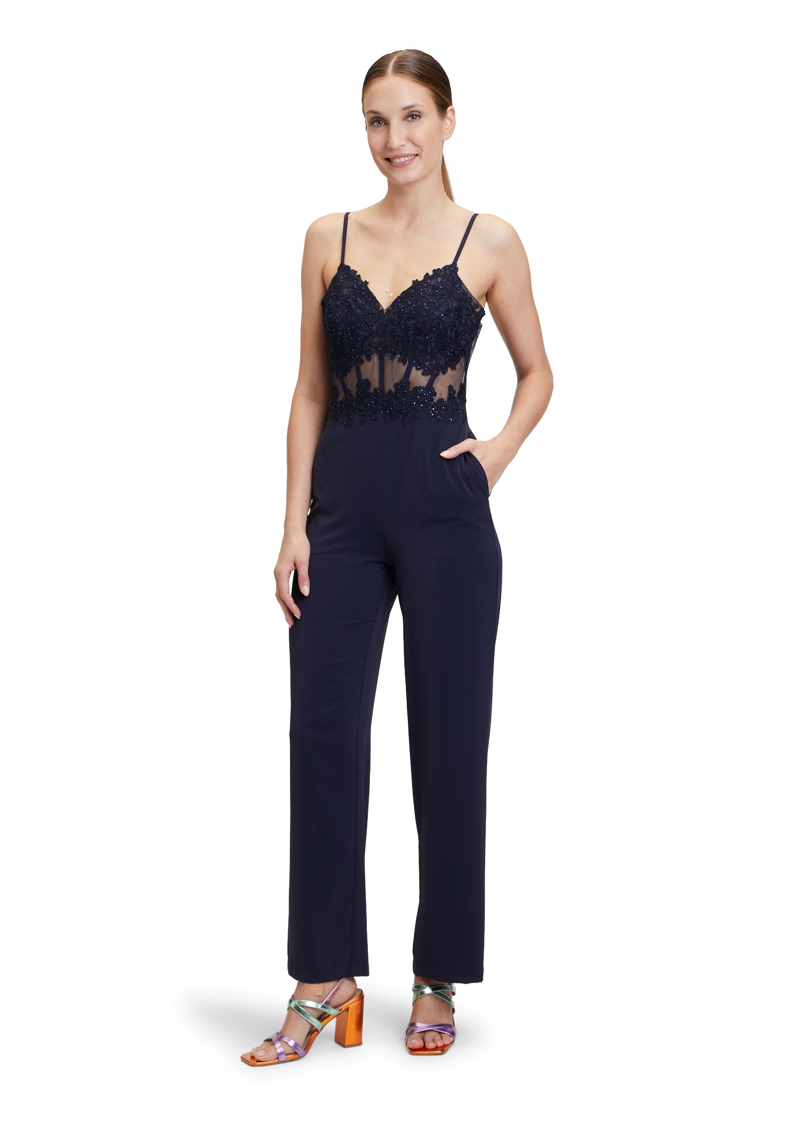 Overall »Vera Mont Jumpsuit mit Patches«, (1 tlg.), Transparent